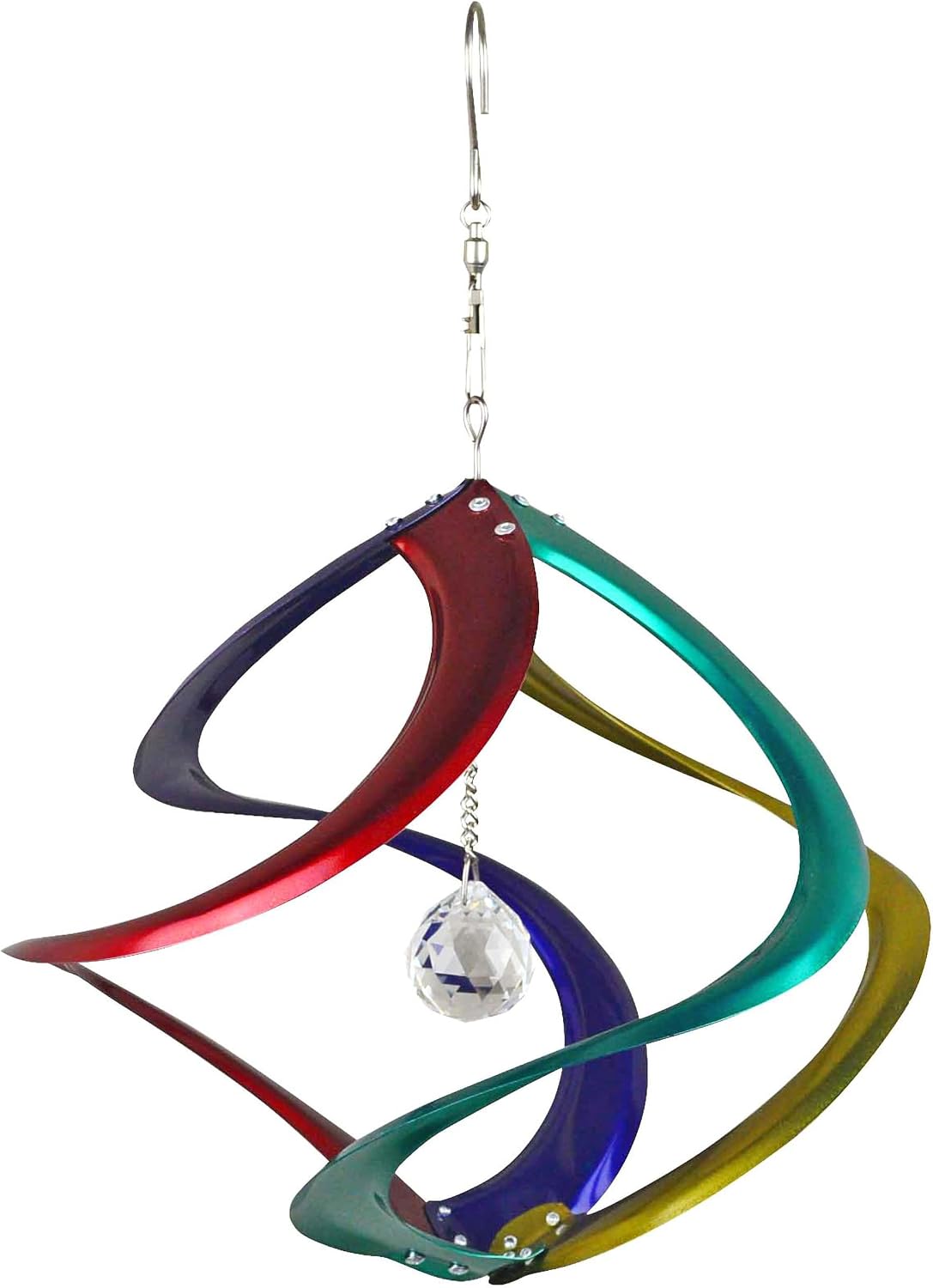 Red Carpet Studios The Original Cosmix Helix Wind Spinner Indoor/Outdoor Hanging Art, 11" Tall, Copper with Blue Planet