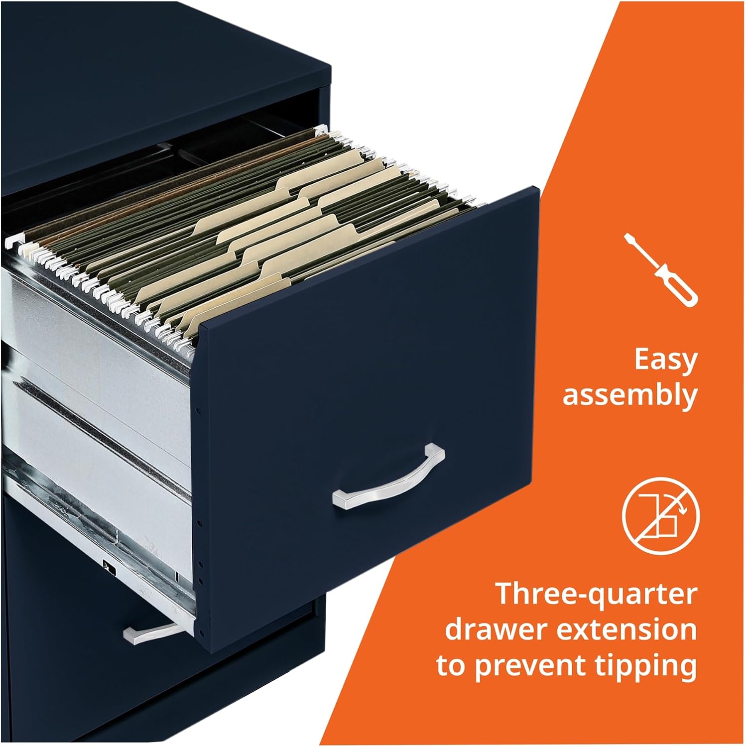 NuSparc 2 Drawer Locking Filing Cabinet | Pre-Assembled Steel Construction | Space-Saving Design is Perfect for Home and Small Office | Letter-Size | Assembled in North America