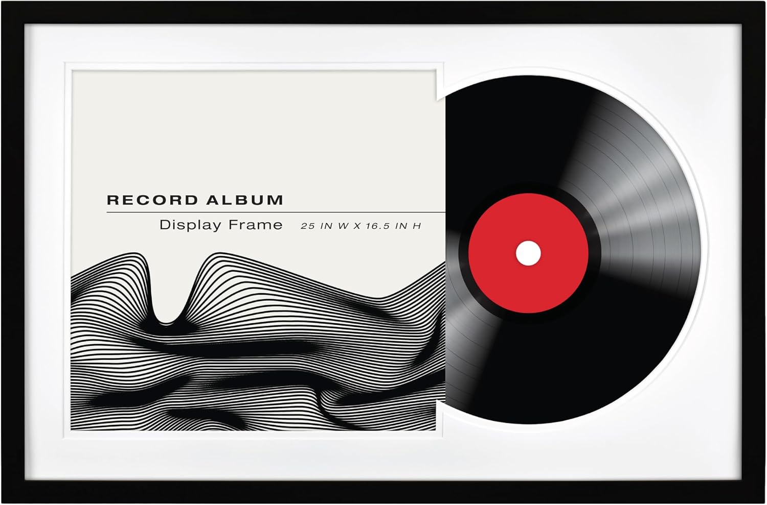 MCS Single Matted Record Album Frame, 15x15, Black