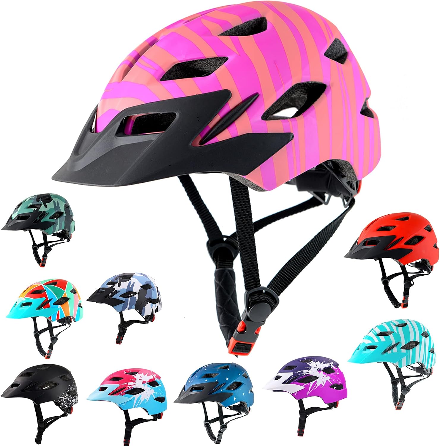 Kids Bike Helmet with LED Light for Youth Teen Toddler Boys Girls
