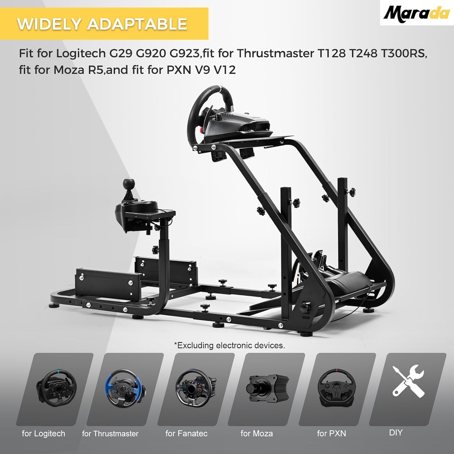 Marada Reinforced Stabilizing Racing Sim Cockpit Stand Fit for Fanatec