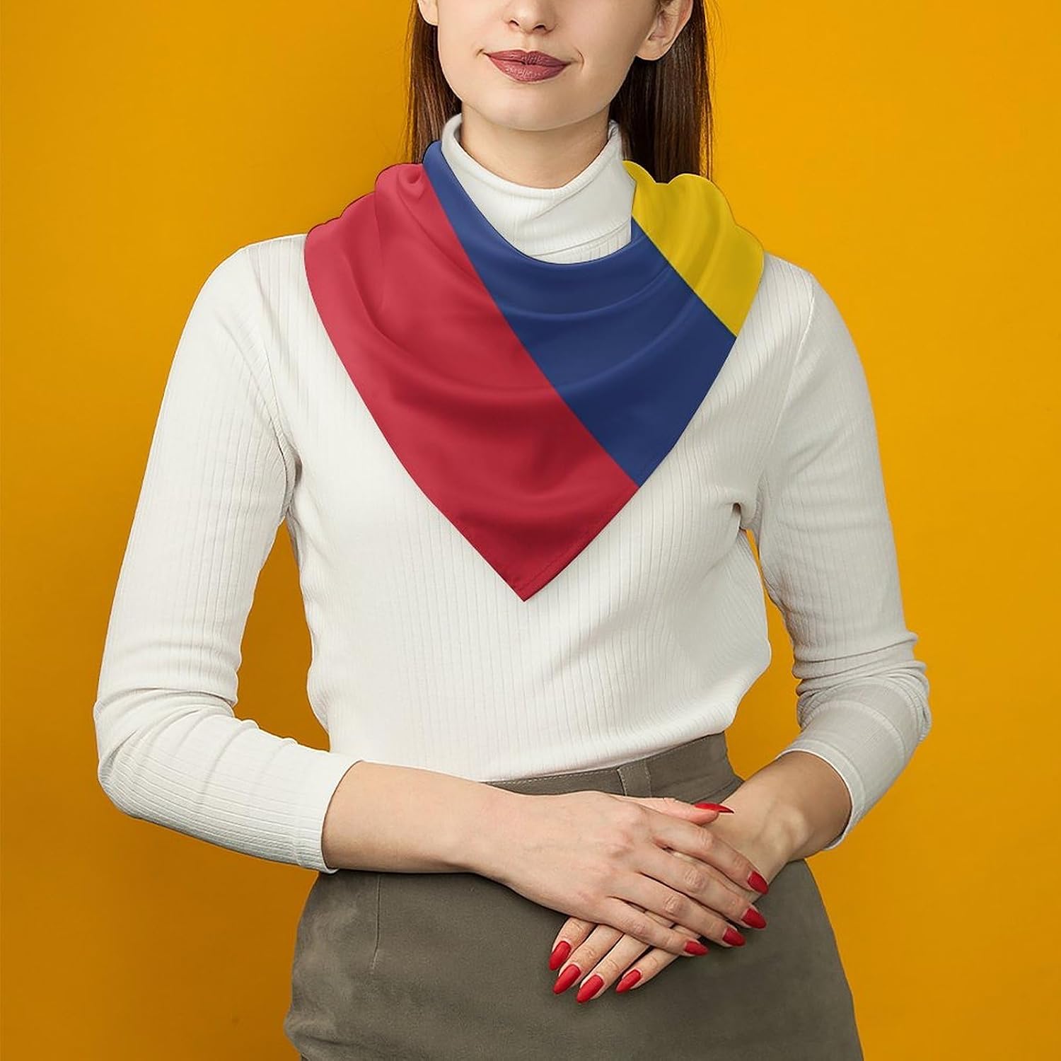 Flag Silk Scarf Head Hair Wraps Bandana Square Satin Head Scarf For Women