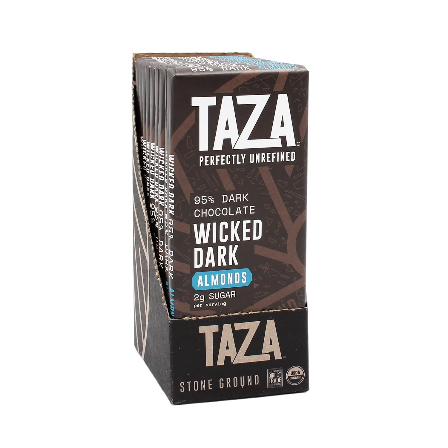 Taza Chocolate, 95% Wicked Dark Amaze Bar, 2.5 oz bars, case of 10