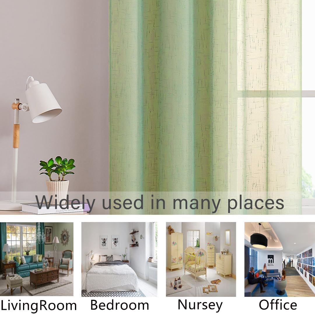 Randall Off White Sheer Open Weave Curtain for Living Room 2 Panels,72"