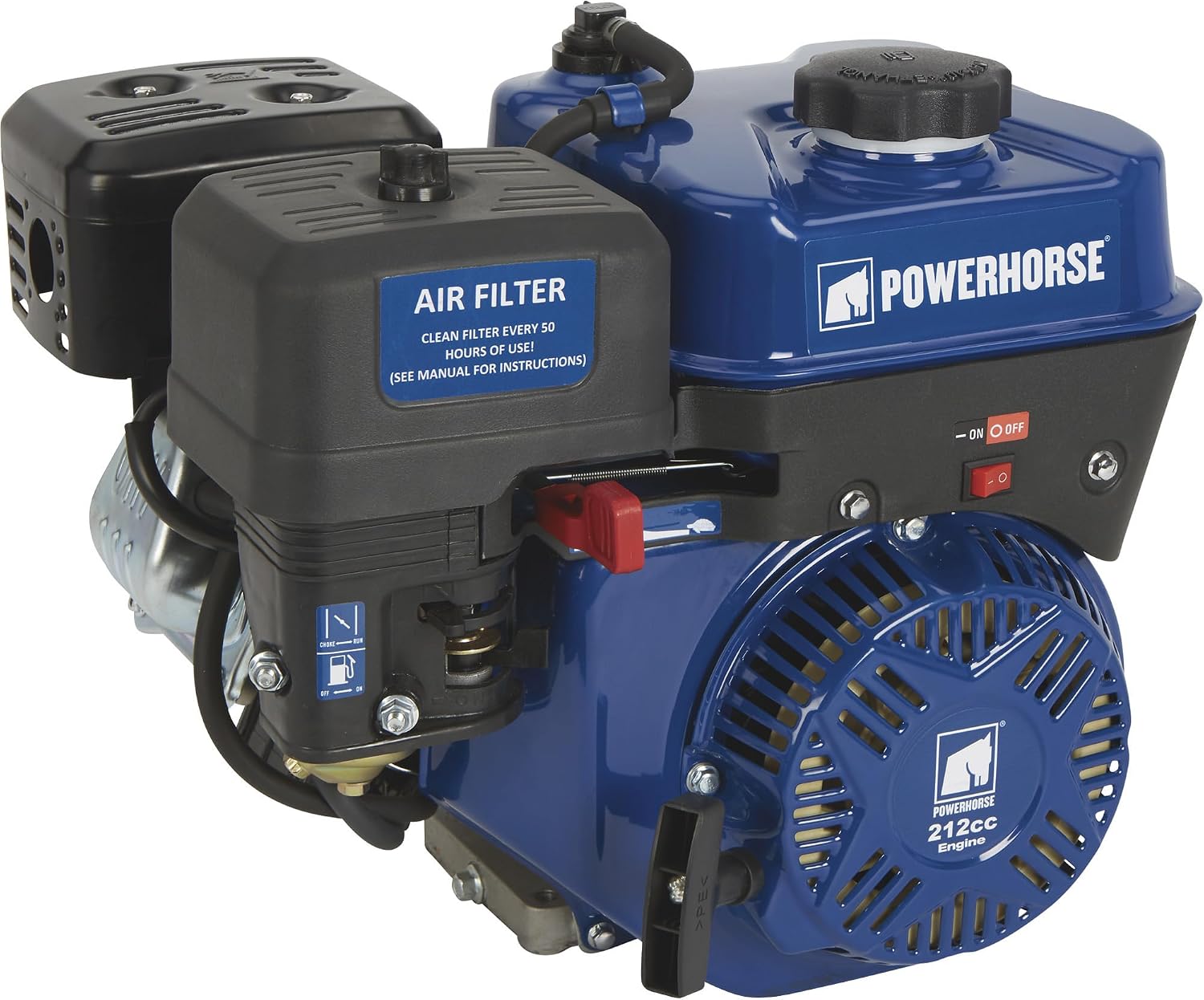 Powerhorse OHV Horizontal Engine - 212cc, 6 HP, 3/4in. x 2 7/16in. Shaft | 3/4in. x 2 7/16in. Shaft, 212cc