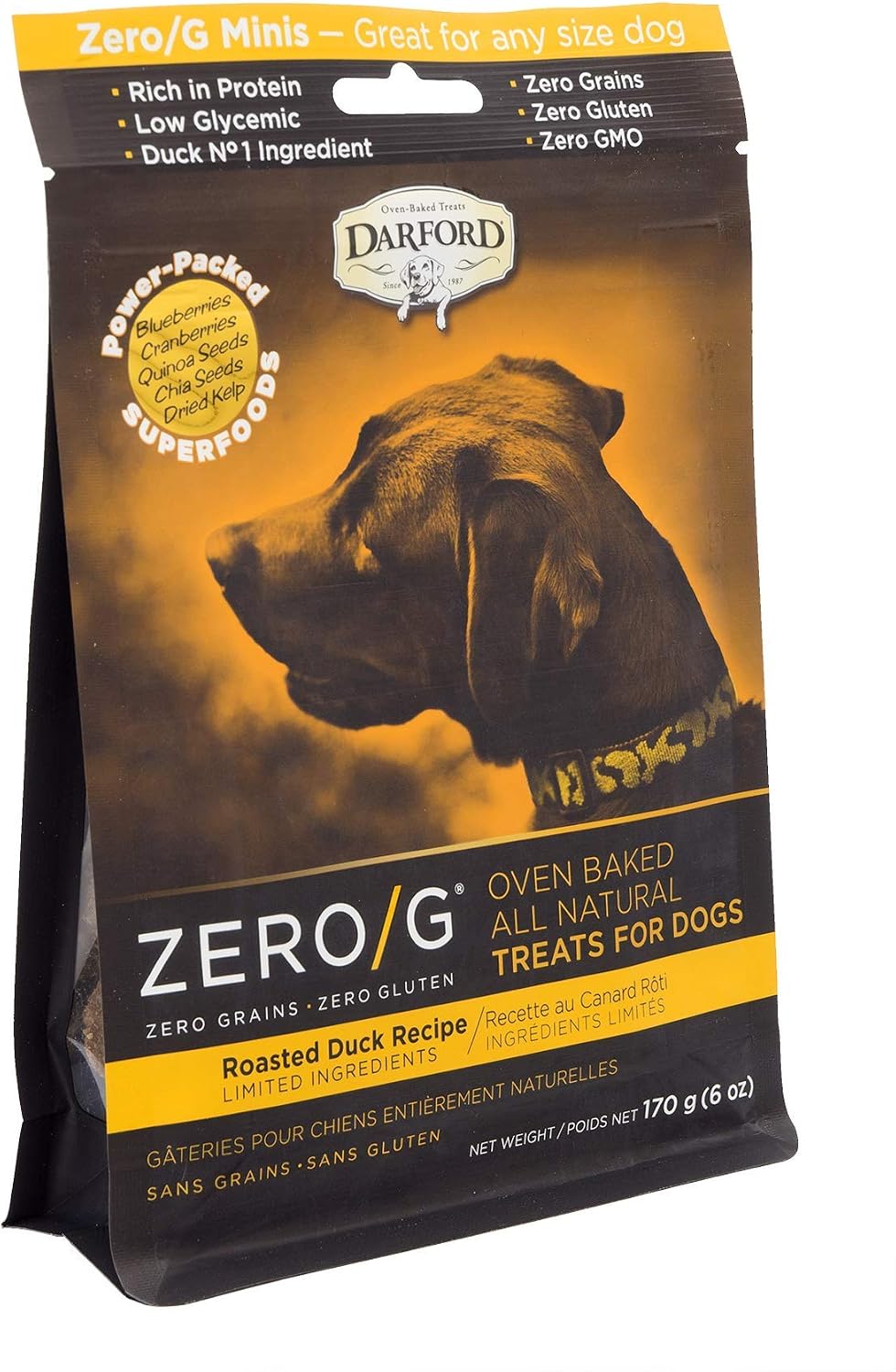Darford - Zero/G Roasted Duck Recipe Minis Dog Treats, 6 ounce Pouch