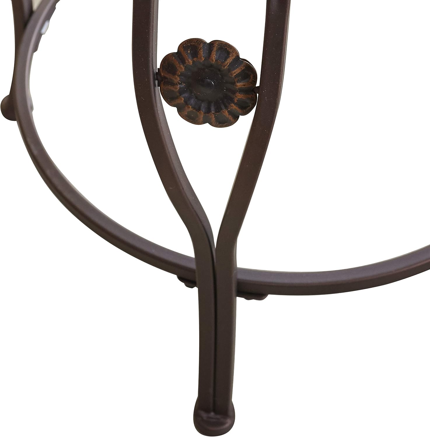 Powell Company Big & Tall Copper Stamped Back Arms by Powell Big and Tall Counter Stool, 24" Seat Height, brown