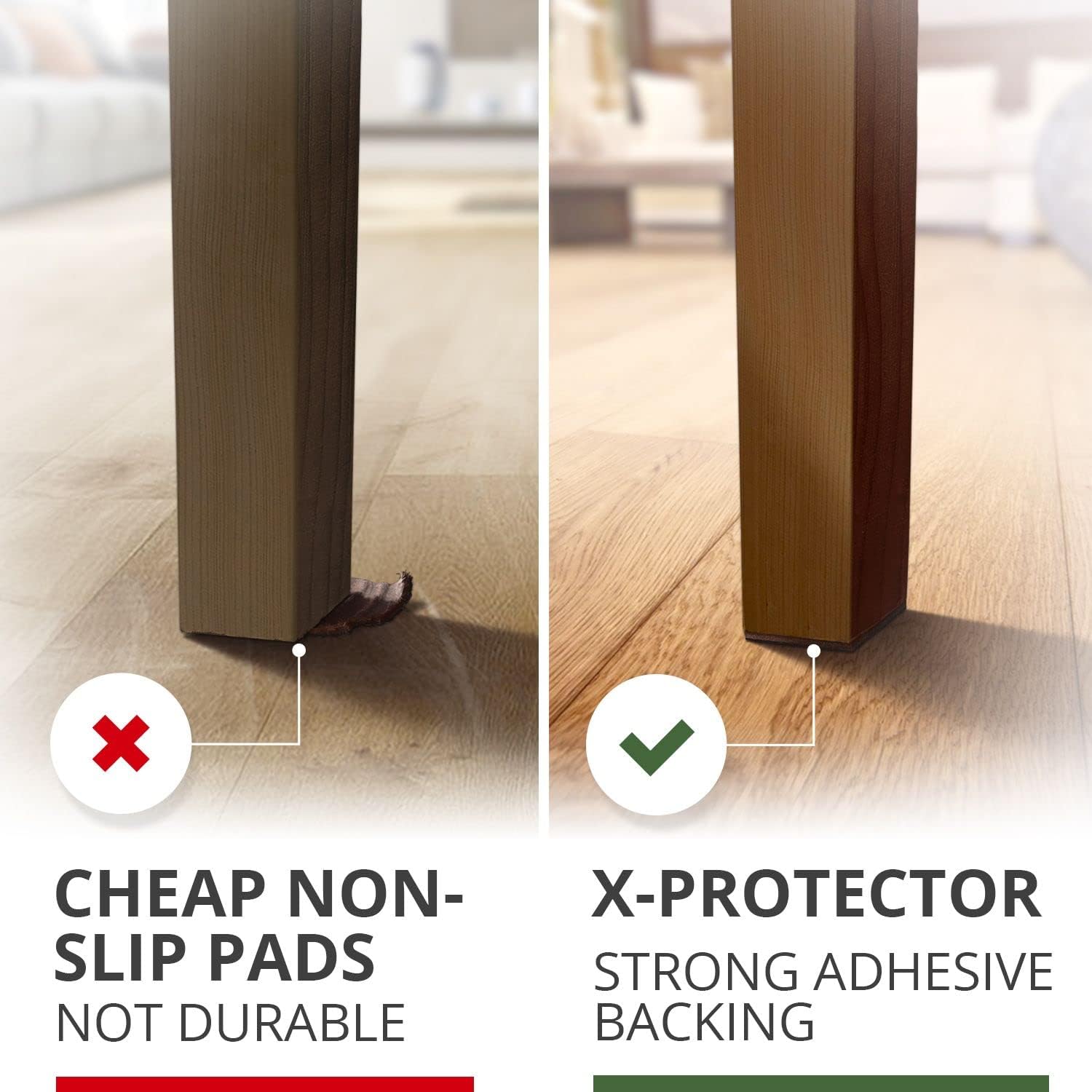 X-PROTECTOR Non Slip Furniture Pads – 12 Premium Furniture Grippers 3"! | Best SelfAdhesive Rubber Feet Furniture Feet – Ideal Non Skid Furniture Pad Floor Protectors – Keep Furniture in Place!