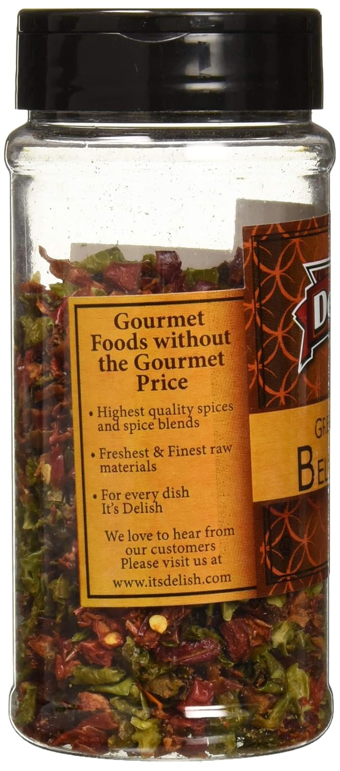Dried Red and Green Bell Peppers Mix by It's Delish, 3 Oz. Medium Jar