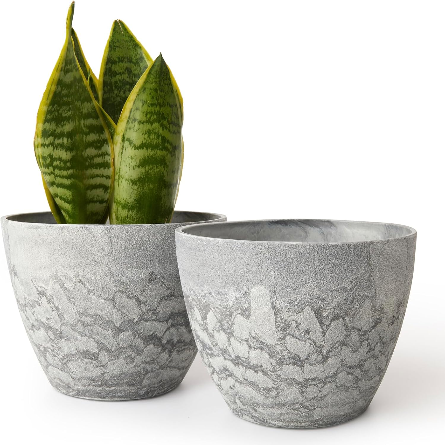 LA JOLIE MUSE Planter Pots, Indoor Outdoor Flower Pot, 8.6+7.5 Inch 2 Pack
