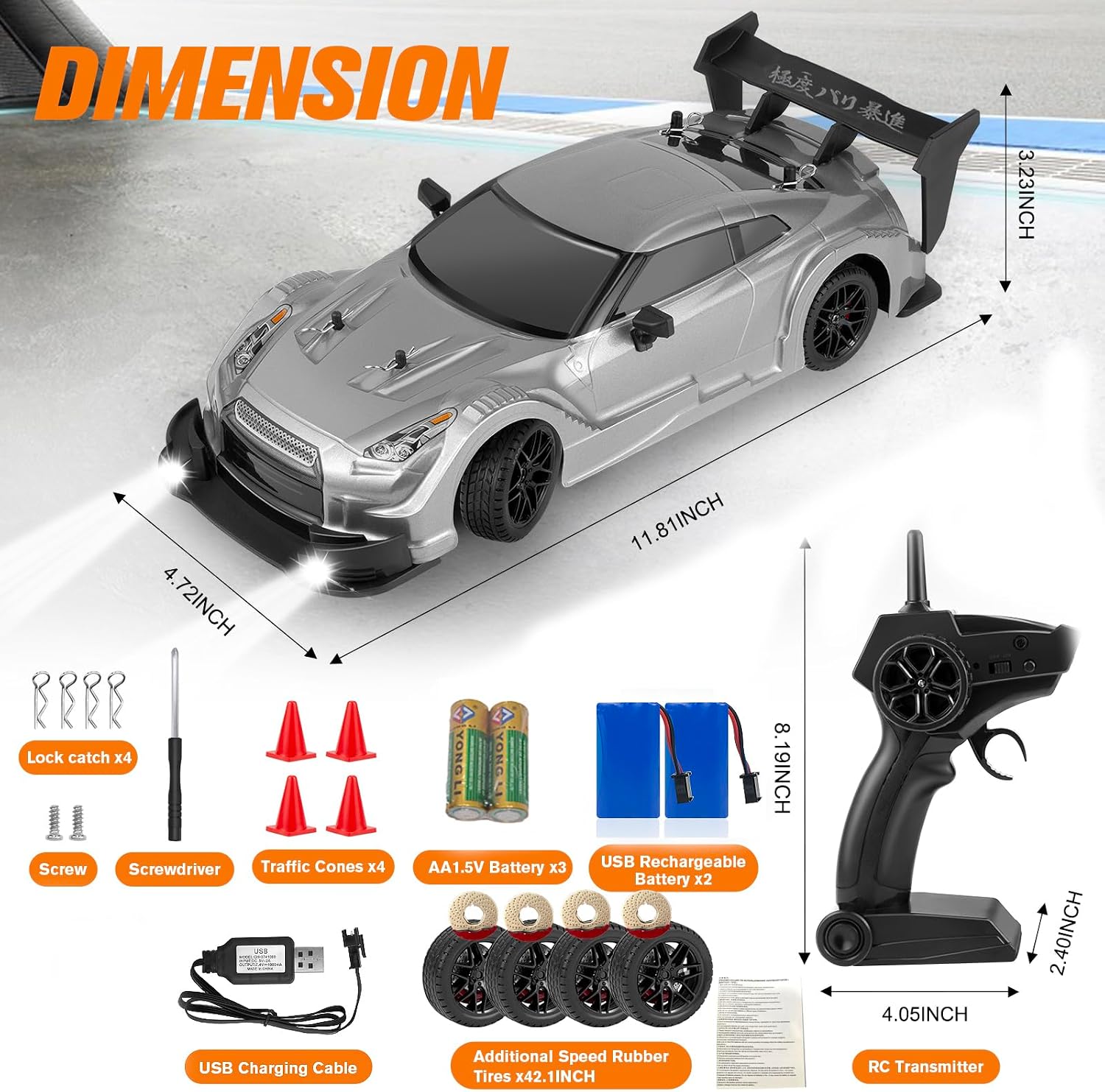 RC Drift Car, 1:16 Scale Drifting RC Cars 2.4GHz 4WD 40km/h | RC Race Car, High-Speed Remote Control Drift Car Vehicle, Racing Sport Toy Gift for Boys Girls Kids(Purple)