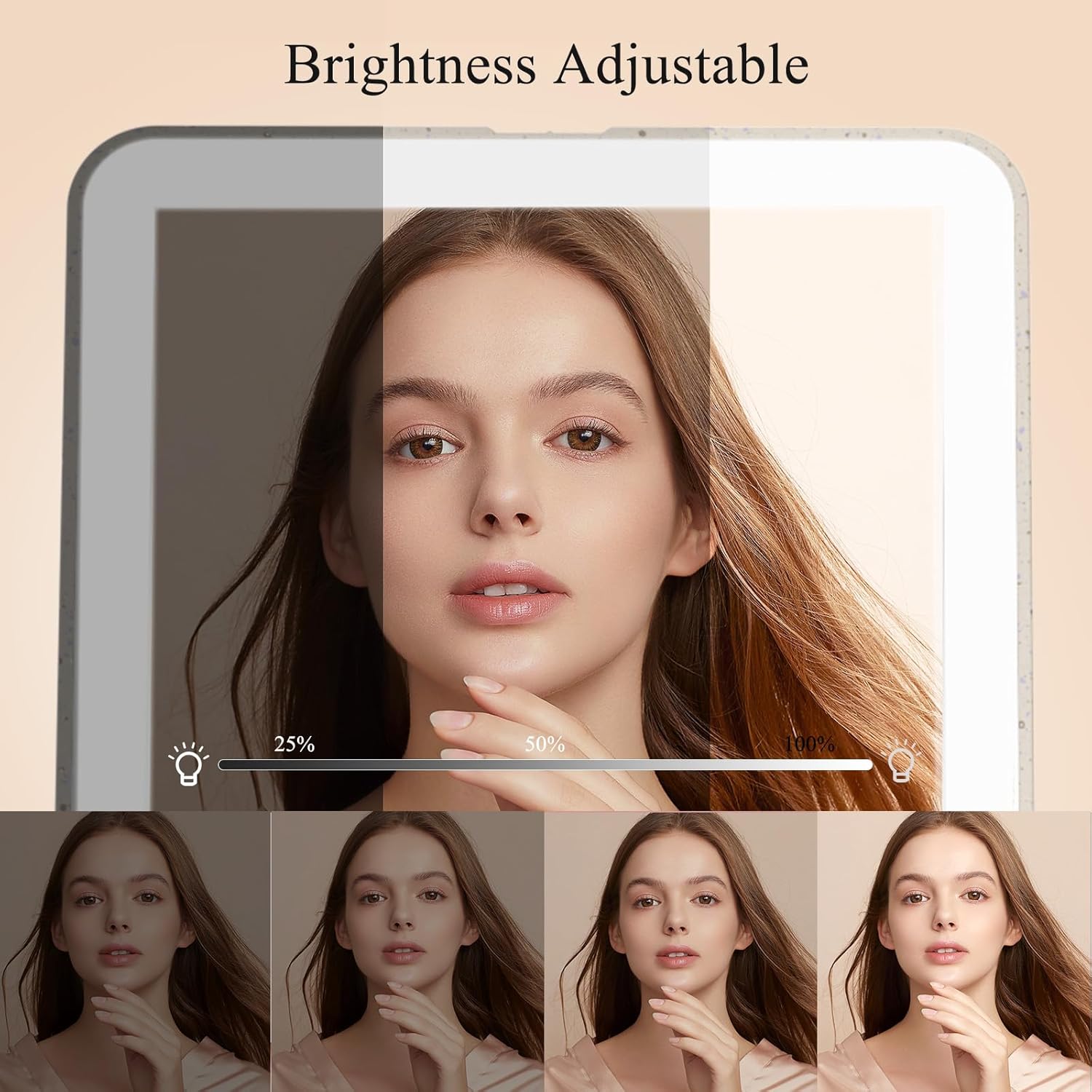 FUNTOUCH Rechargeable Travel Makeup Mirror with 72 Led Lights