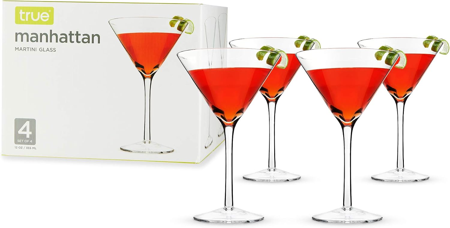 True Coupe Glass, Martini Glasses for Cocktail Party, Perfect for Espresso Martini, Manhattan, Champagne, Elegant 7 oz Glassware for Home Bars