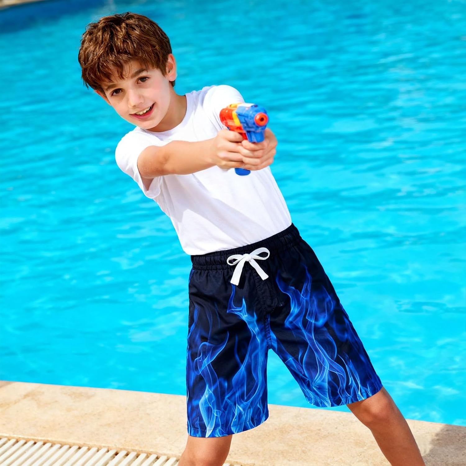 BFUSTYLE Boys Swim Trunks Mesh Lining Kids Bathing Suit 5-14 Years Shorts