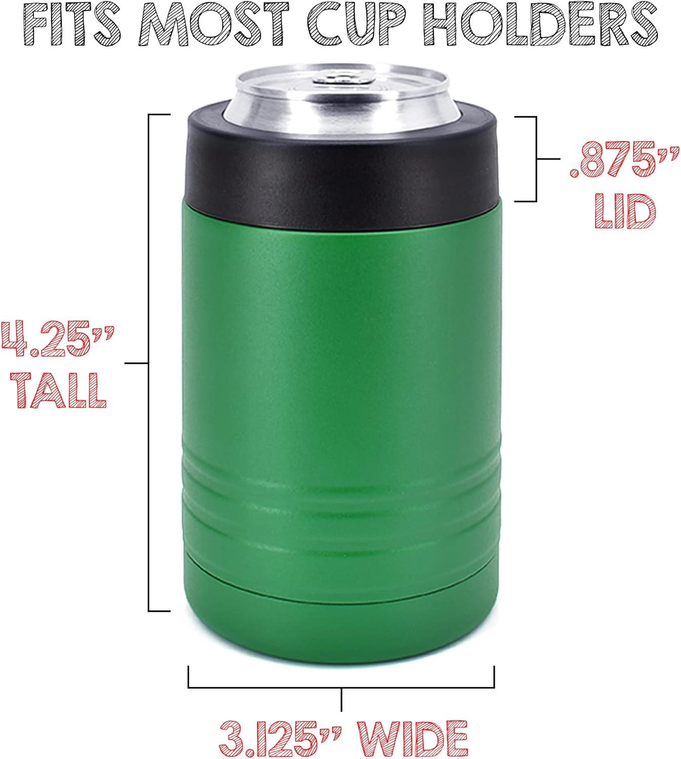 Clear Water Home Goods 12 oz 4-in-1 Stainless Steel Can Cooler (6-Pack)