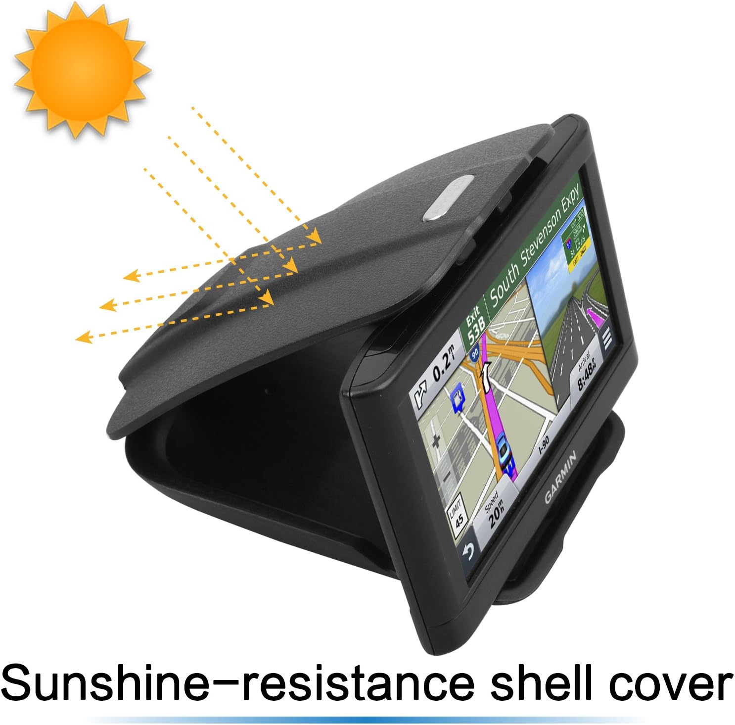 GPS Dash Mount [Matte Black Dock] for Garmin Nuvi Drive Dezl, Tomtom | 2-In-1 GPS Holder for Car
