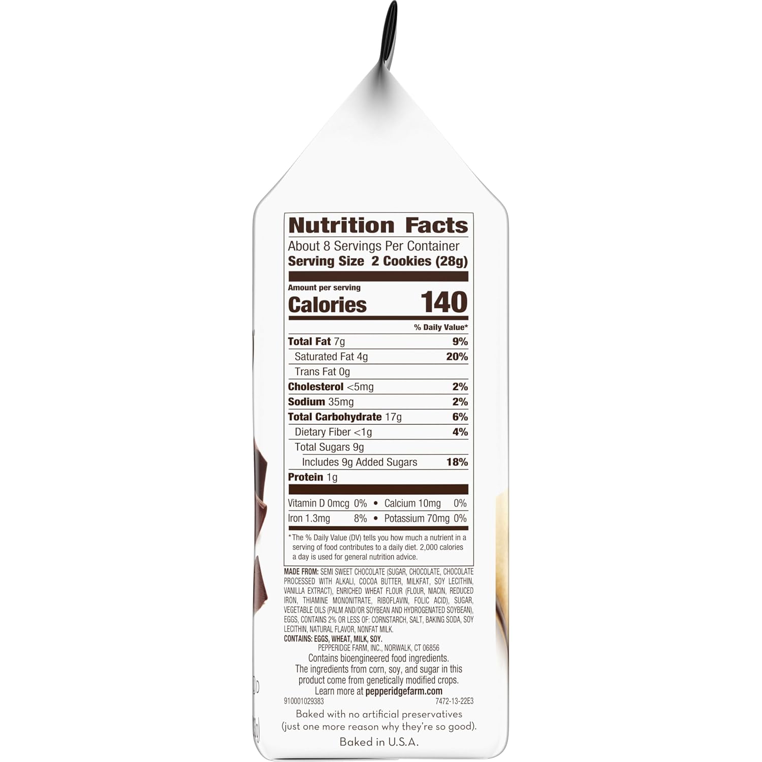 Pepperidge Farm Milano Milk Chocolate Cookies, 6 OZ Bag (15 Cookies)