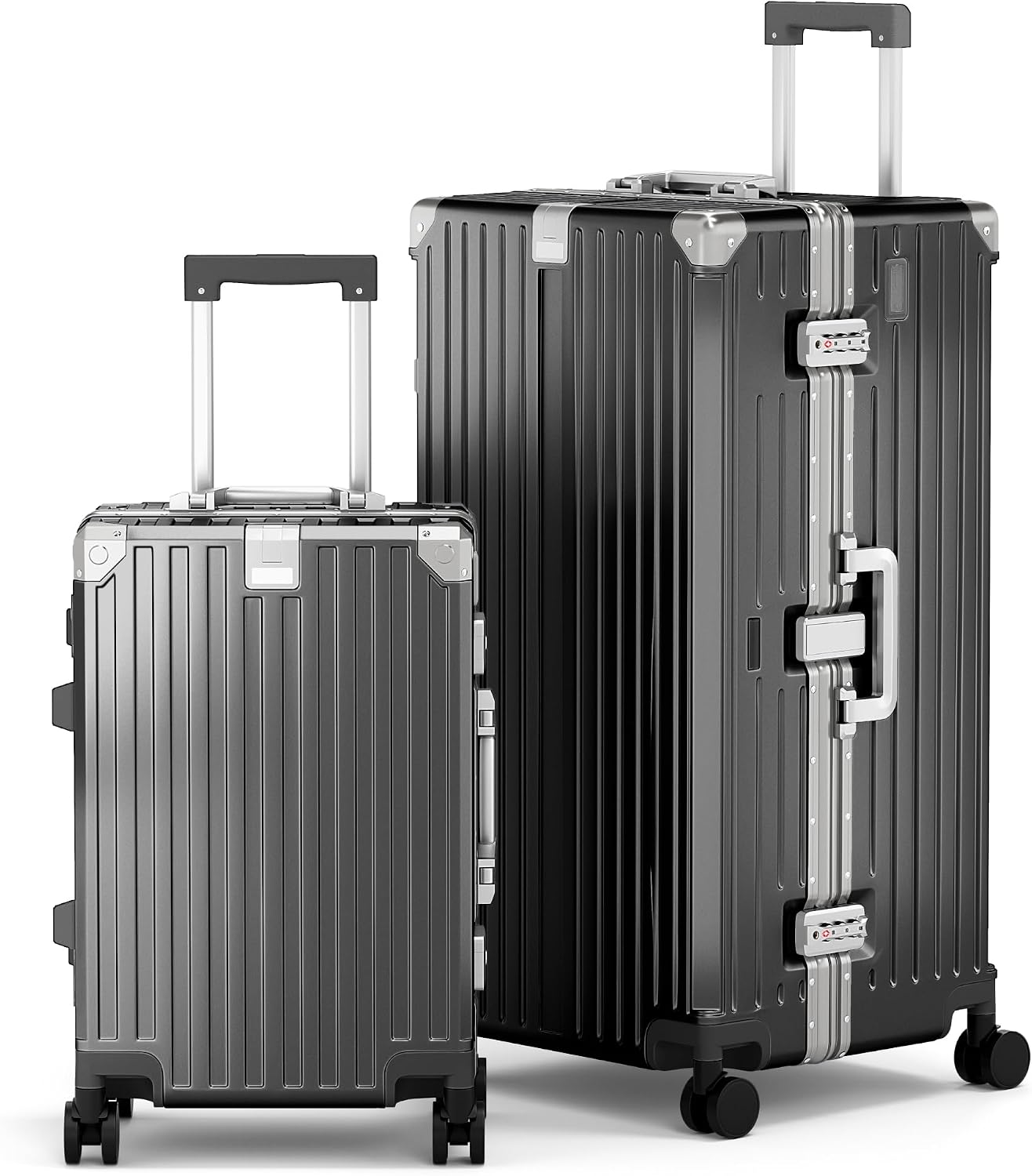 ALPHA CAMP Trunk Luggage 28 Inch with Aluminum Frame Zipperless Suitcase | Large Checked Thickened 3-Layer PC Hardside Luggage with TSA Lock,Charging Port,Cup Holder and Spinner Wheels for Travel