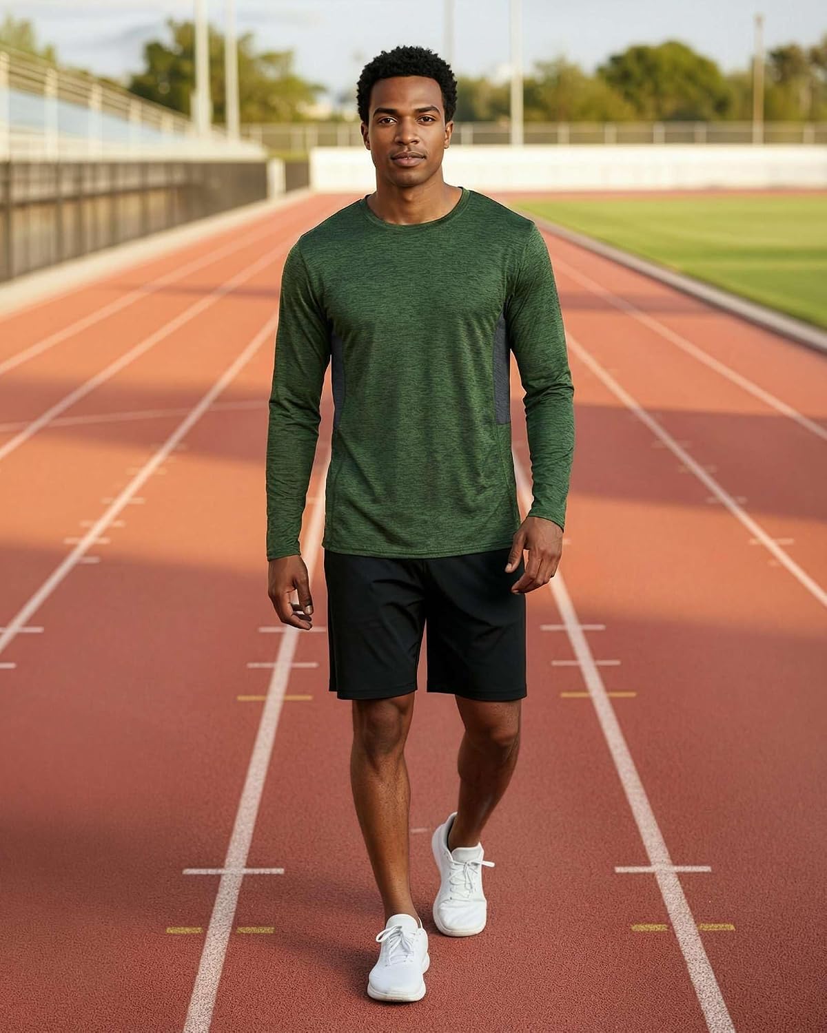 4 Pack Men's Dry Fit Long Sleeve Workout Shirts Gym Athletic Tee Fishing