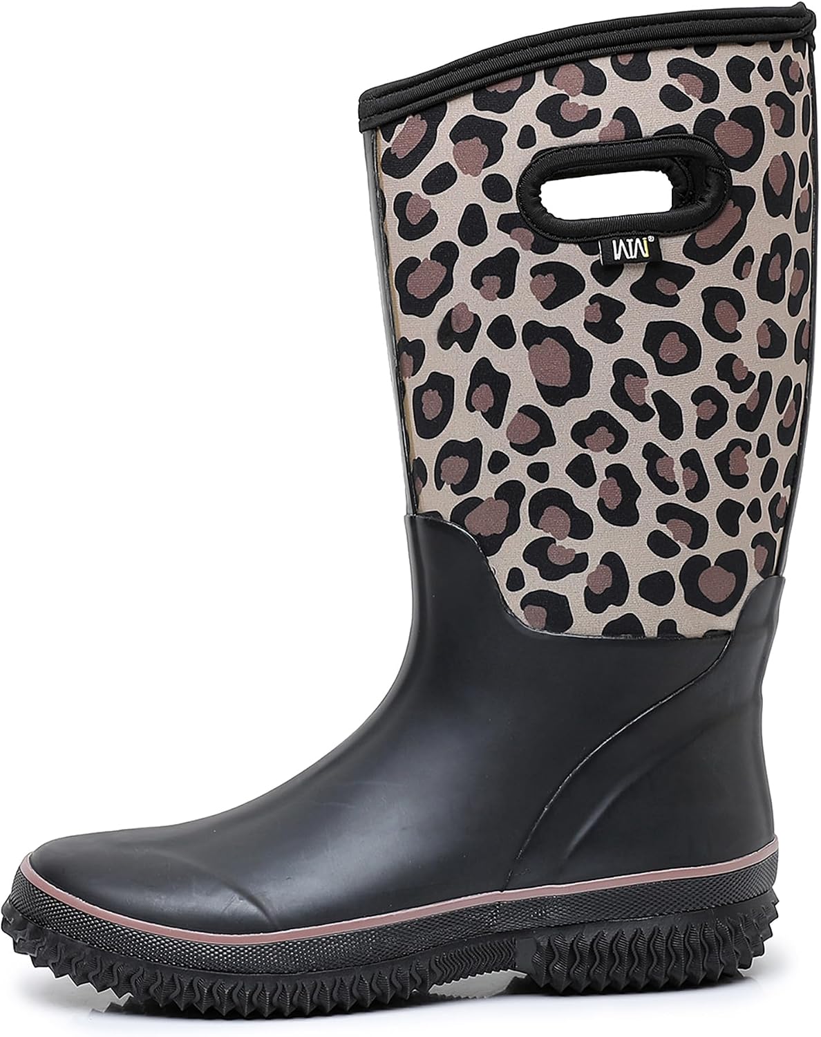 WTW Womens Mid Calf Rain Boots - Waterproof Insulated Neoprene Rubber Boots Mud Outdoor Hunting Garden Boots