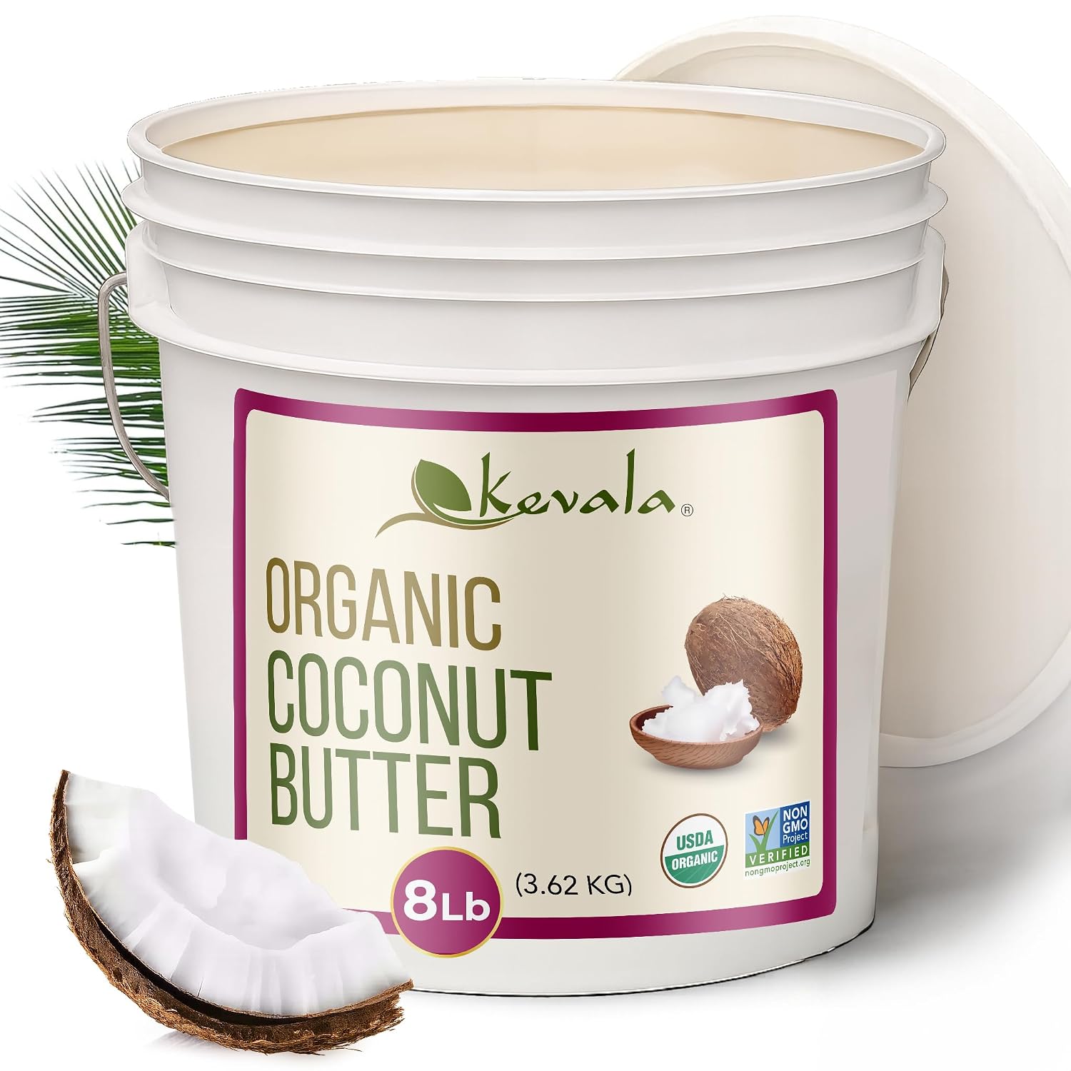 Kevala Organic Coconut Butter - 2 lb, Natural Plant Based Sandwich Spread | Coconut Cream for Cooking and Baking, Addition to Keto Snacks and Breakfast Ingredient, Dairy Free Organic Butter Spread