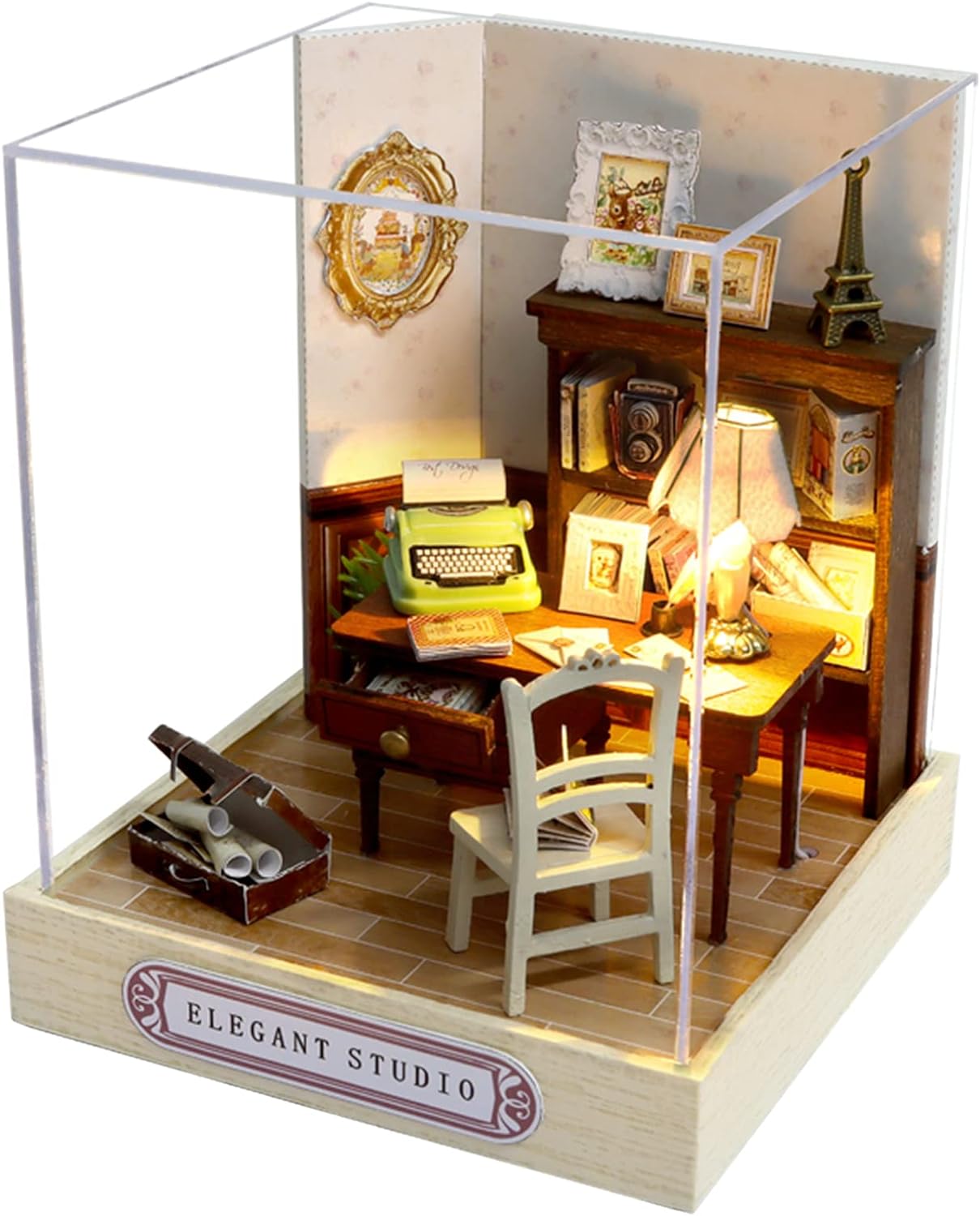 CUTEROOM DIY Doll Room Miniature Furniture Wooden House Kit-Study Room