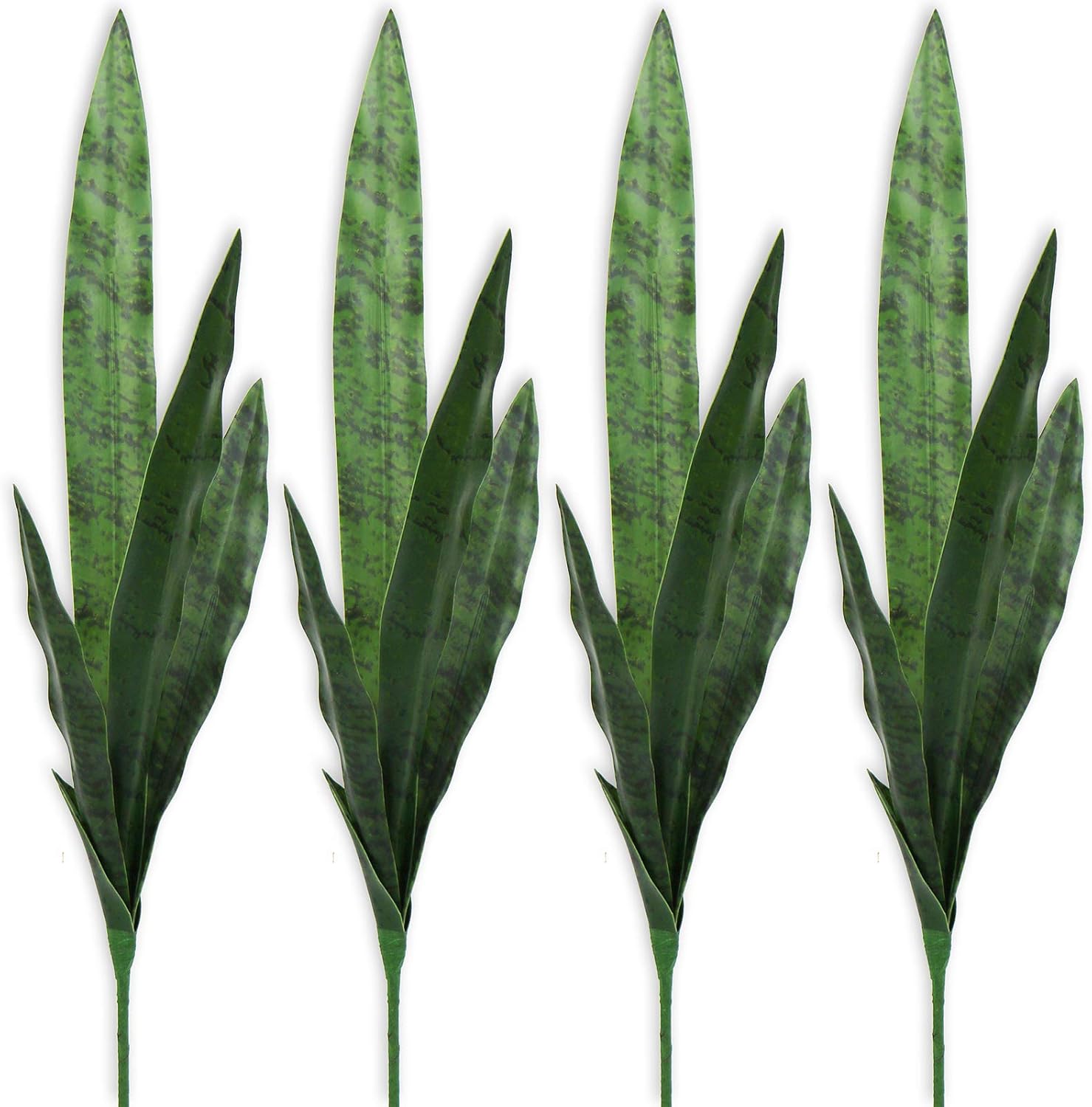 Bird Fiy Artificial Snake Plants 30" Faux Agave Fake Sansevieria Artificial Silk Plant for Home Garden Office Store Decoration 4 Pcs (Yellow)