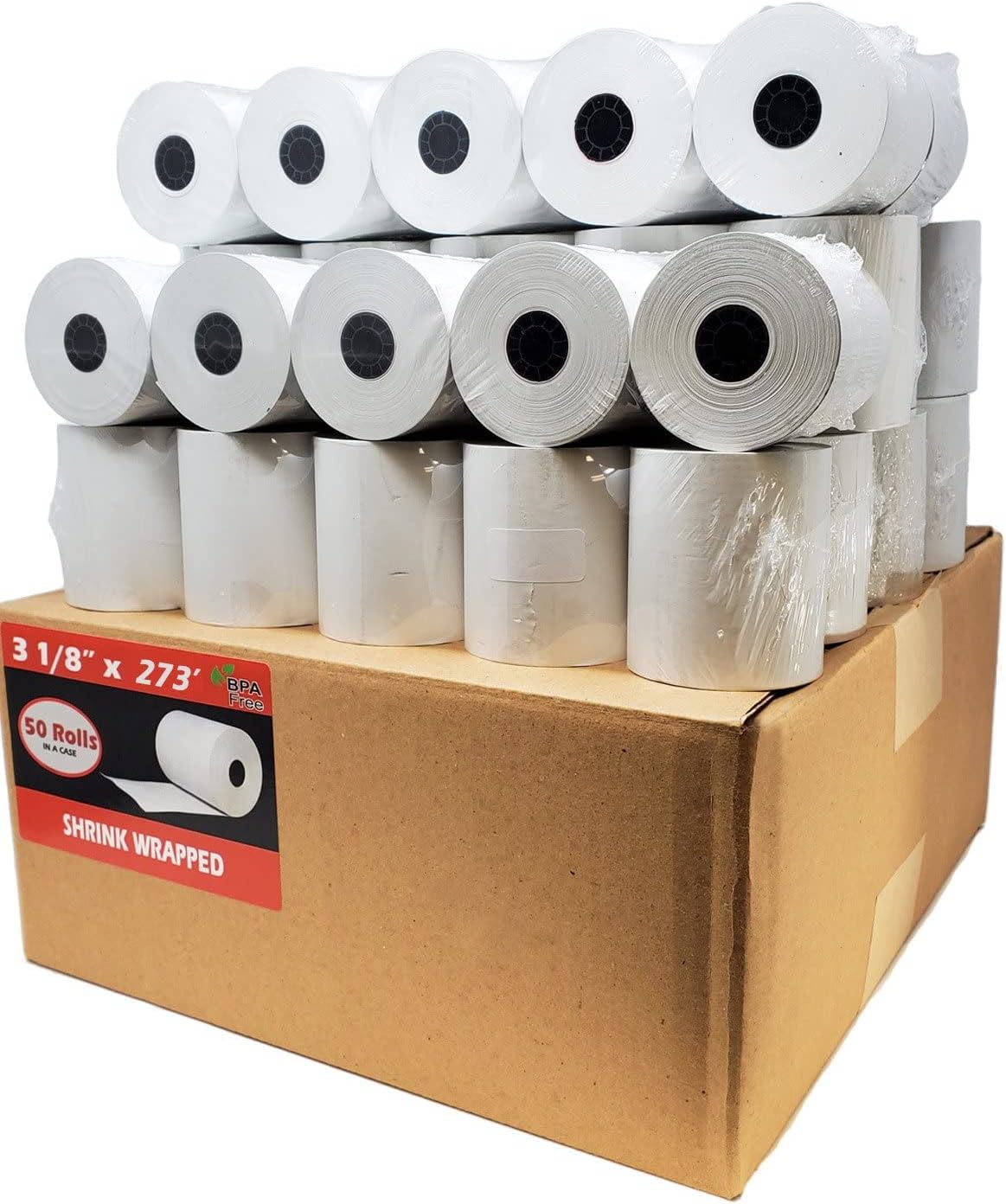 (50 Rolls) 3 1/8 x 230 Thermal Paper Receipt Rolls (55 GSM Premium Quality German Paper) Fits All POS Cash Registers BPA Free - BuyRegisterRolls