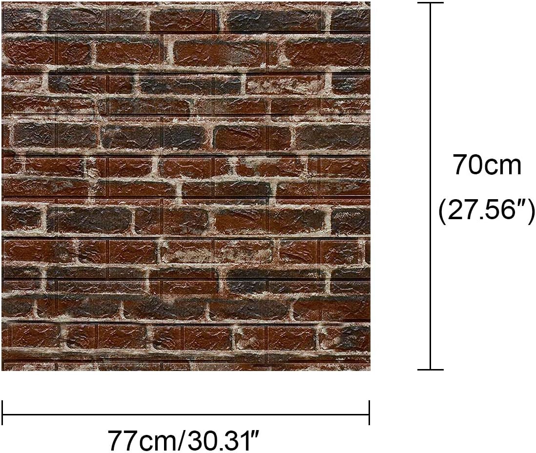 3D Self Adhesive Foam Wall Panels, 10 Tiles Cover 57 sq feet, Peel and Stick Brick Wallpaper for Living Room Bedroom Wall Decoration