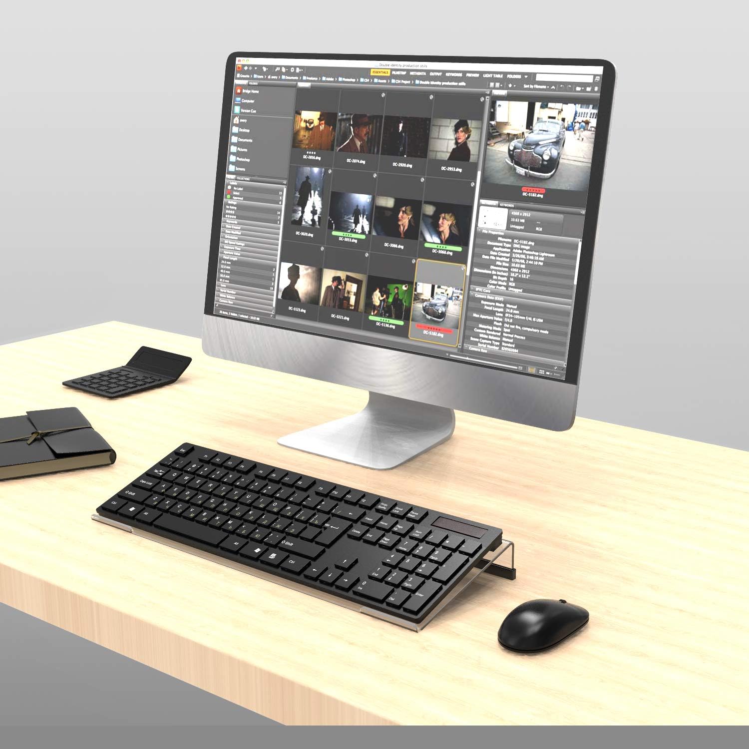 KOTEMON Acrylic Tilted Computer Keyboard Stand for Ergonomic Typing, Keyboard Tray Holder with Silicone Non-Slip Case, Black
