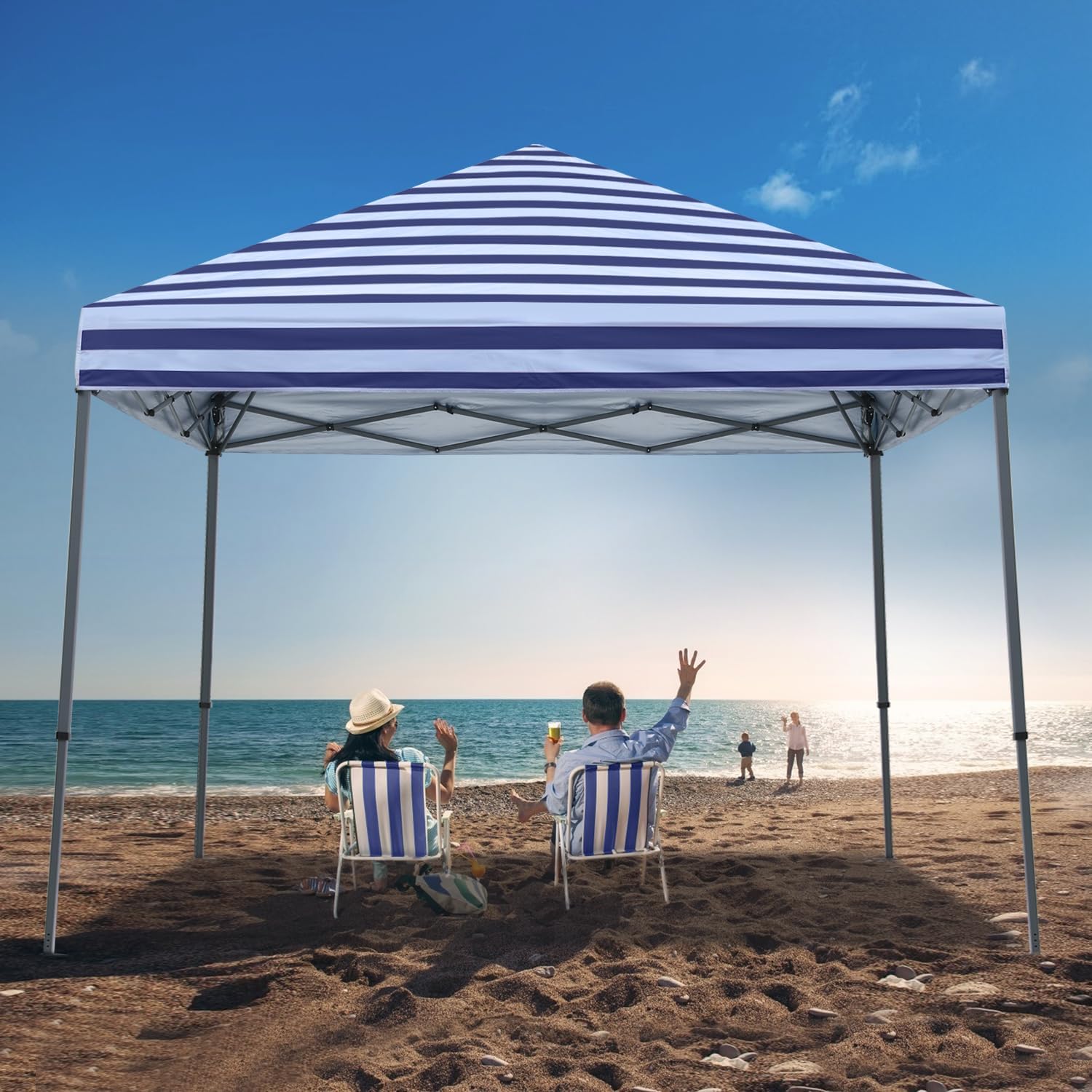 ABCCANOPY 11x11 Pop Up Canopy Tent, Stable Slant Leg Outdoor Shade, Black