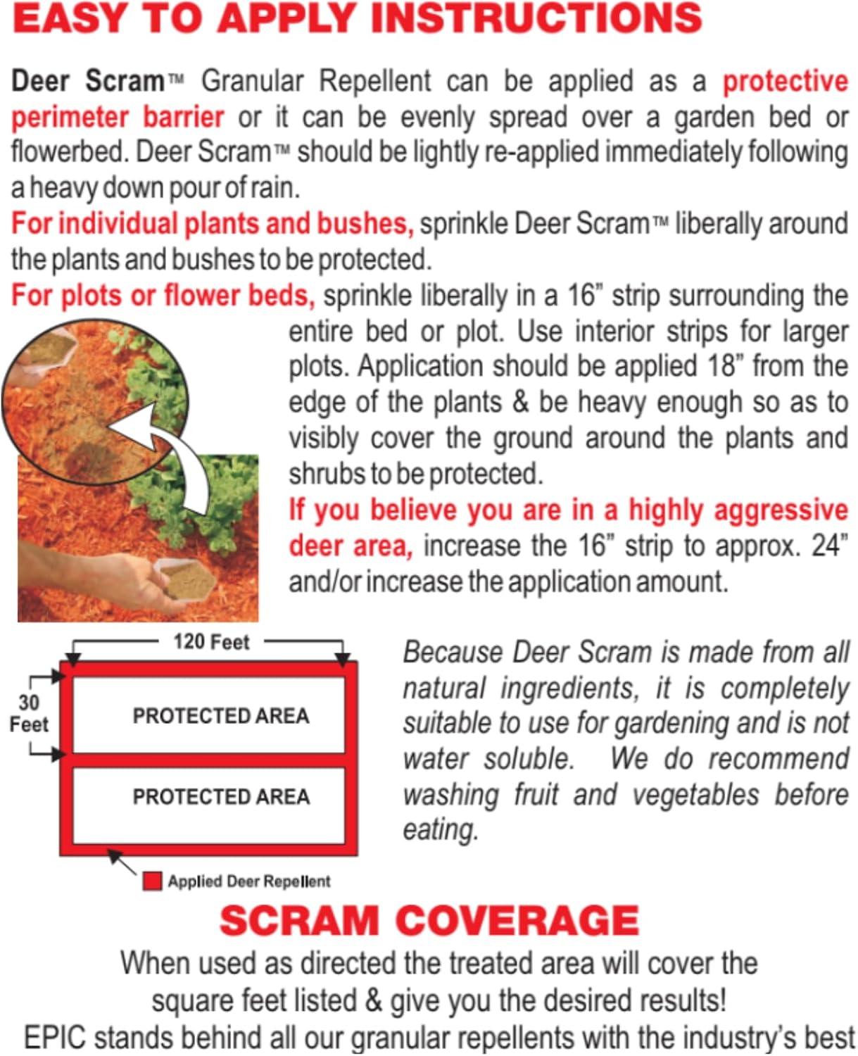 Deer Scram 25# Deer & Rabbit Repellent Granular White Pail