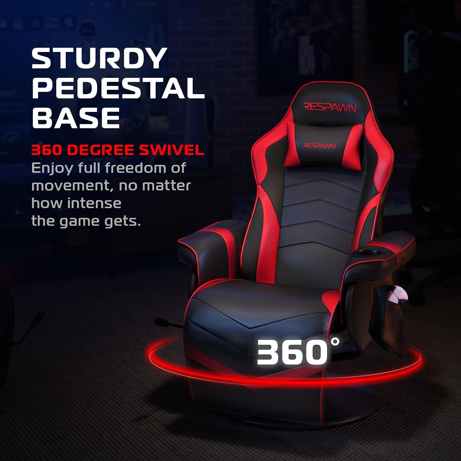 Respawn 900 Gaming Recliner Chair with Footrest, Cup Holder and Swivel