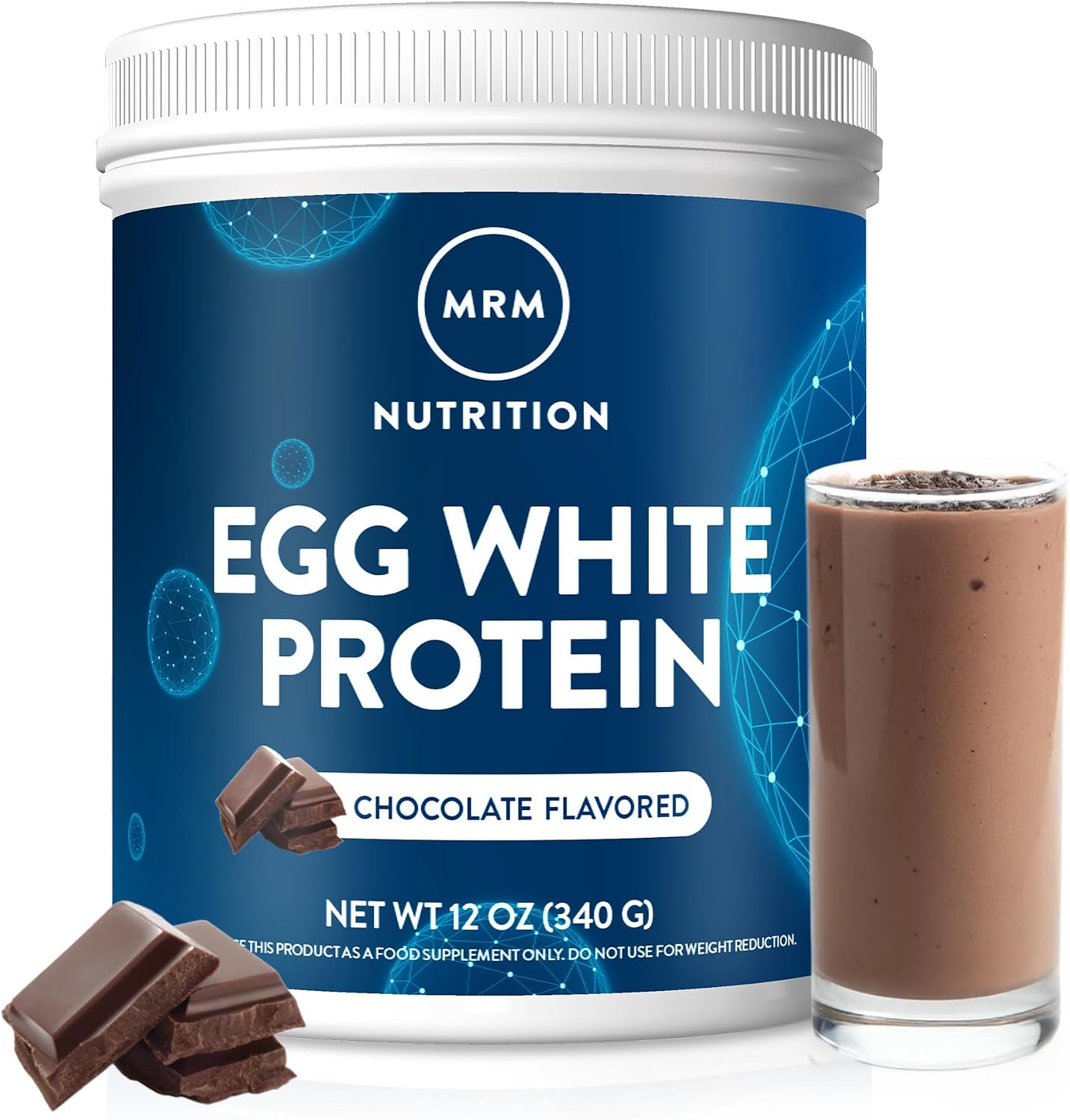 MRM Nutrition Egg White Protein - 23g Fat-Free Protein - 20 Servings | Free of Dairy & Gluten, Sugar Free Vanilla Flavored Powder, With Digestive Enzymes, and Soy, High Biological Value