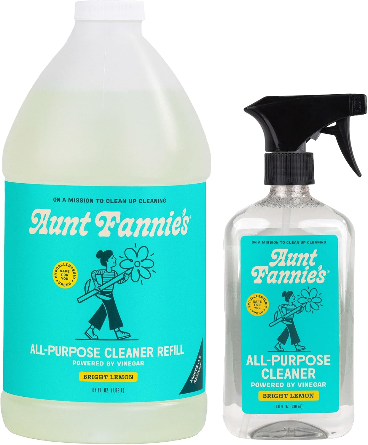 Aunt Fannie's All Purpose Vinegar Cleaner Spray, Lavender, Pack of 1 | Cuts Grease & Grime, No Harsh Residue, Safe for Kitchens Bathrooms Windows Counters & Sealed Areas, Kid and Pet Safe