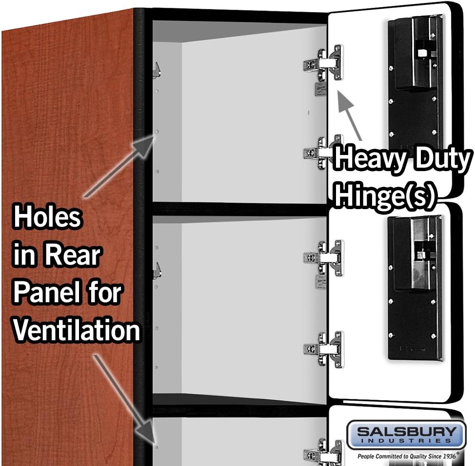 Salsbury Industries 36365MAH Six Tier Box Style Designer Wood Locker, 6' 3" x 15", Mahogany