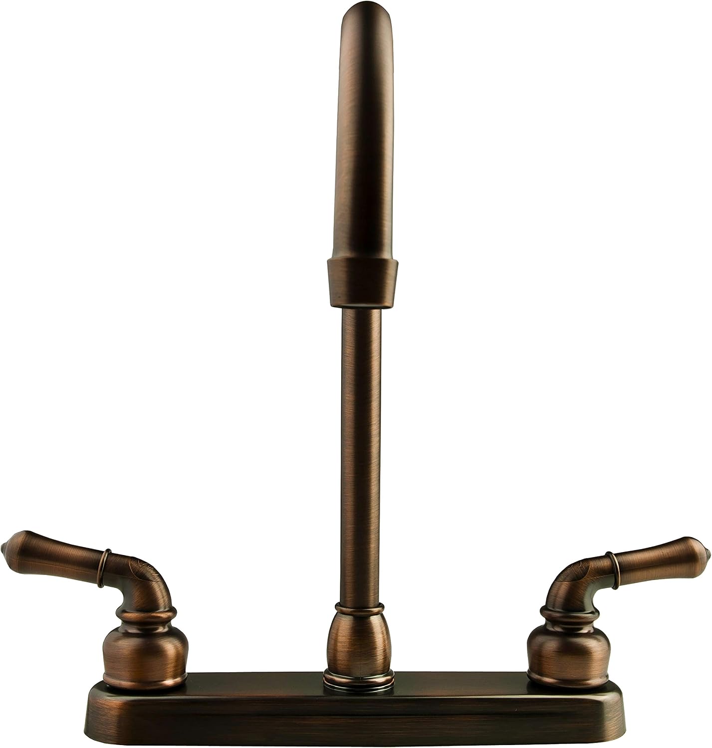 Dura Faucet DF-PK330HC-SN RV J-Spout Kitchen Sink Faucet (Satin Nickel) | Tall spout clears big pots; dual levers fine-tune water flow. Brushed Satin Nickel.