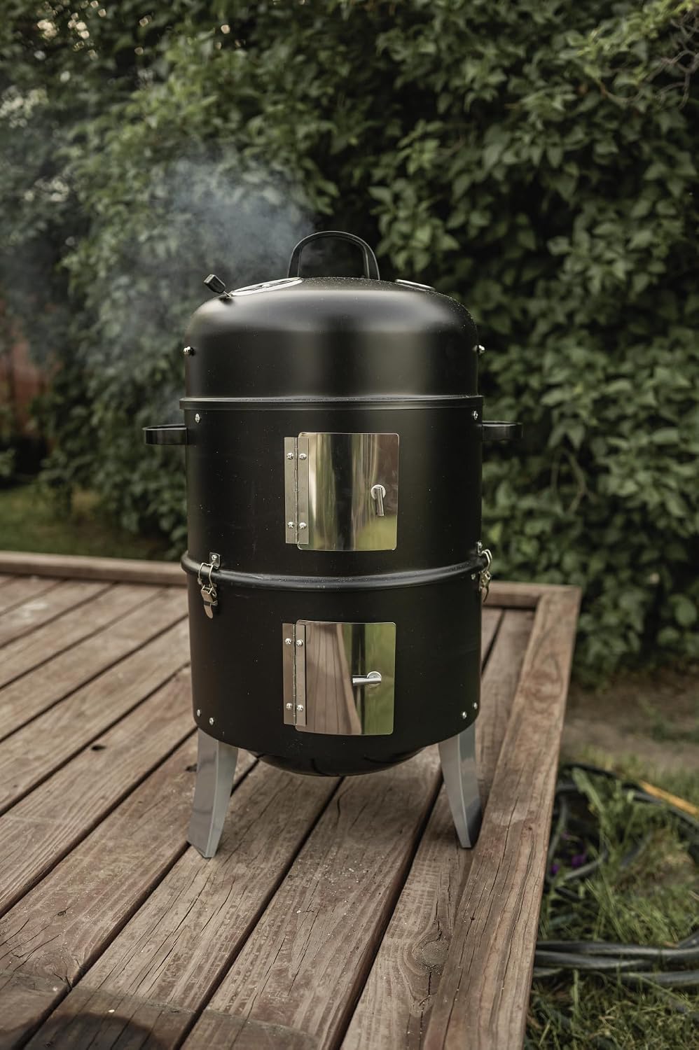 GasOne Vertical Smoker with Thermometer – 16 Inch Heavy Duty Charcoal Smoker – Multipurpose Charcoal BBQ Grill Smoker for Outdoor