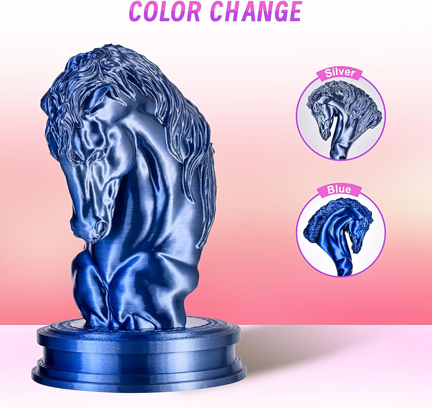 ERYONE Silk Filament PLA+ 1.75mm Upgraded Shiny 3D Printer Filament, Gloss Finish, Fit Most FDM Printer Stable Printing,1kg (2.2LBS)/Spool, Silver