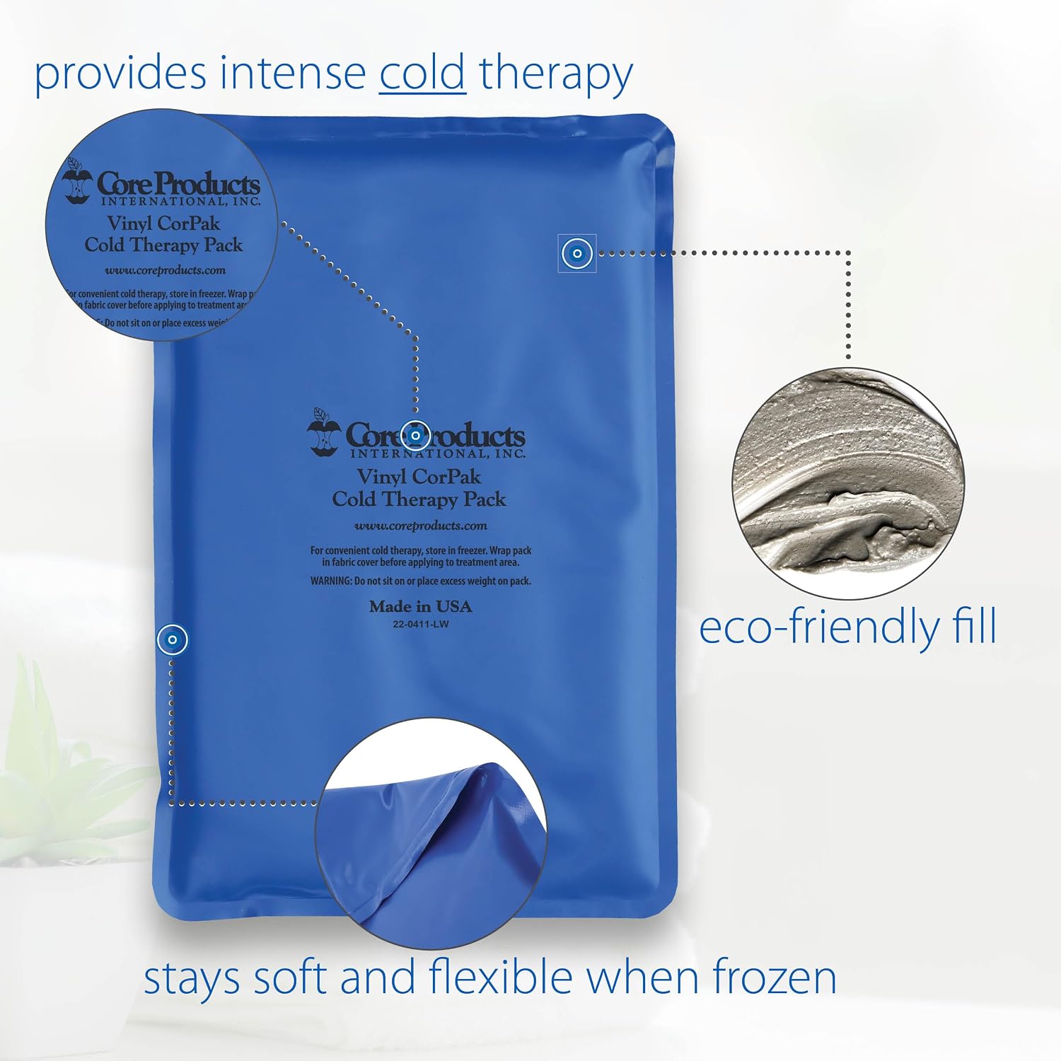 Core Products Flexible Vinyl Intense Cold Pack for Neck, Shoulders & Back - 11" X 15"