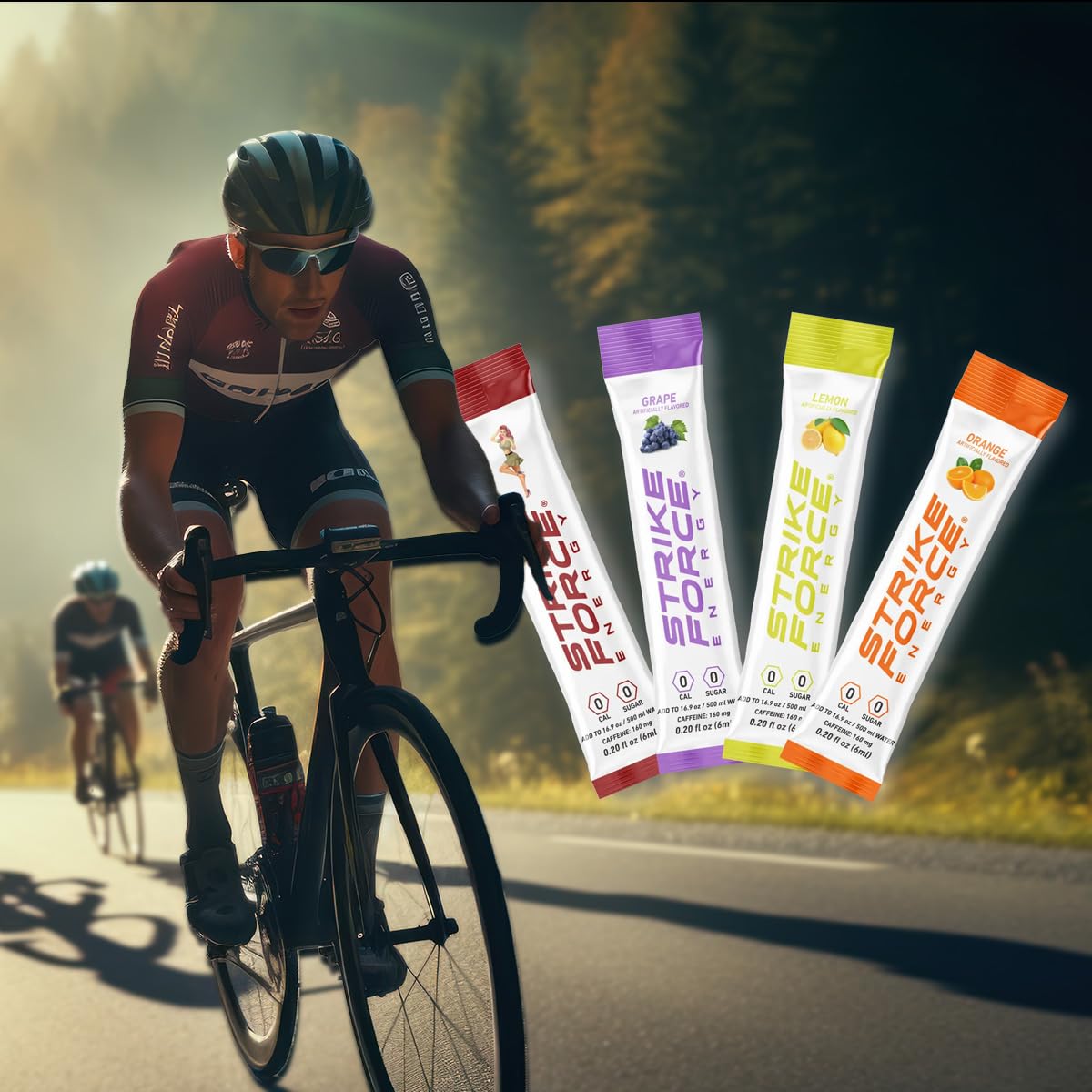 Strike Force Energy Drink Mix - Original Flavor - Natural Tasting Caffeine Drink - Turn Any Drink into a Healthy Energy Drink - Zero Calories, Keto Friendly, Sugar Free, Pre Workout (40 Liquid Packs)