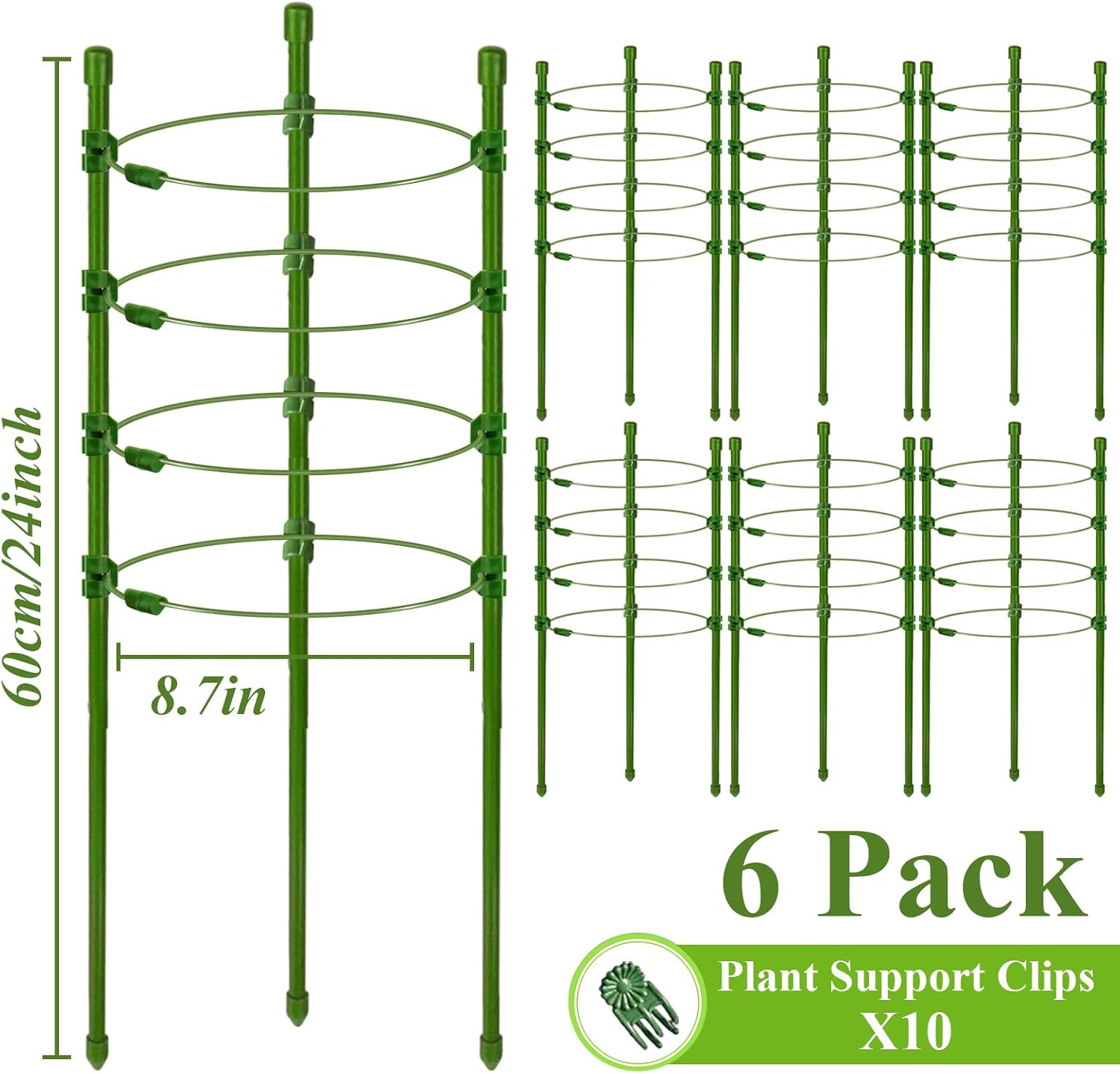 Legigo 3 Packs Plant Support Cages Tomato Cage for Garden- 18 Inch Adjustable Garden Cucumber Trellis Plant Stakes