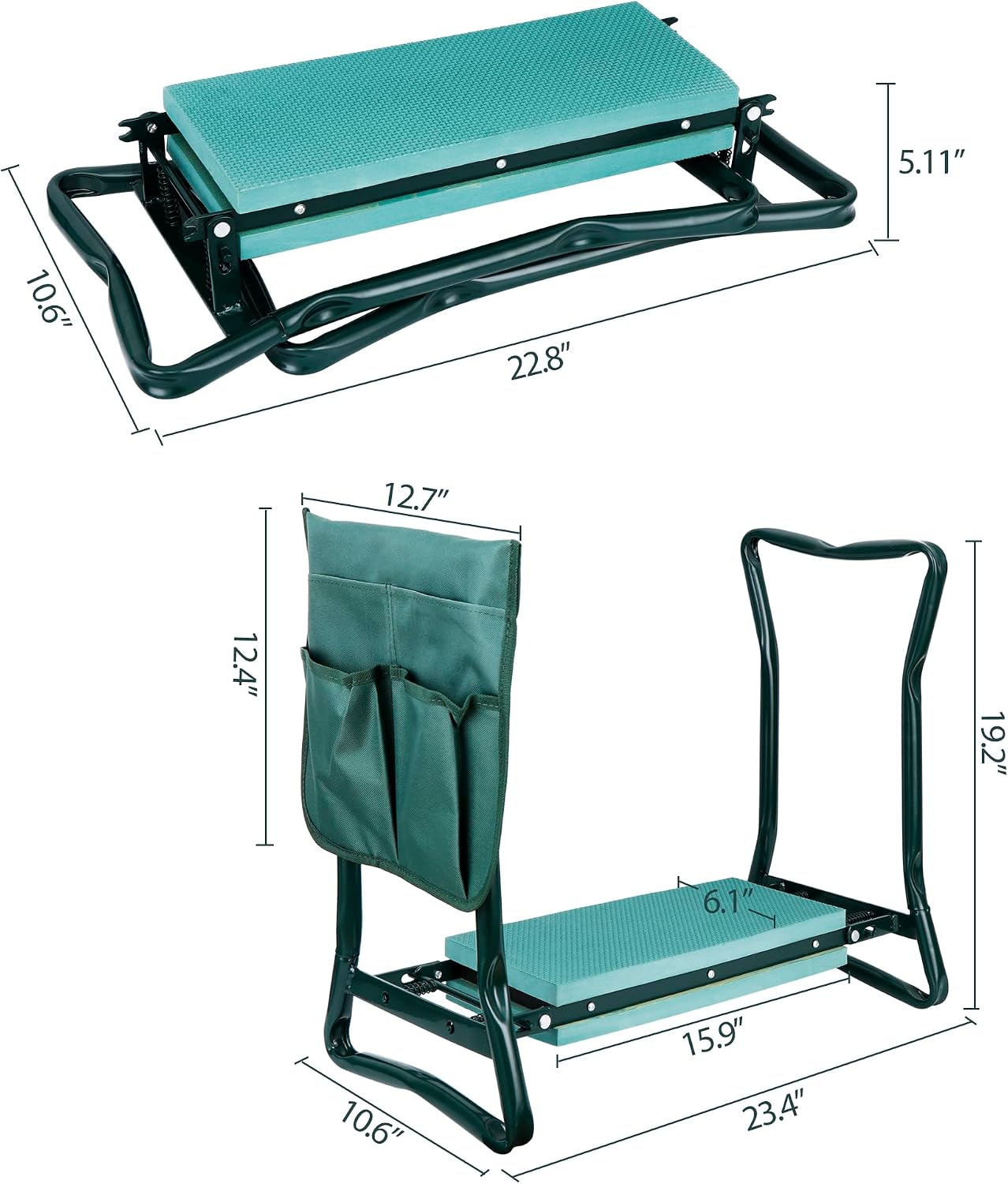 Folding Garden Kneeler Bench, Heavy Duty Garden Stool Kneeling Pad, Bench Seat for Kneeling to Prevent Knee Pain