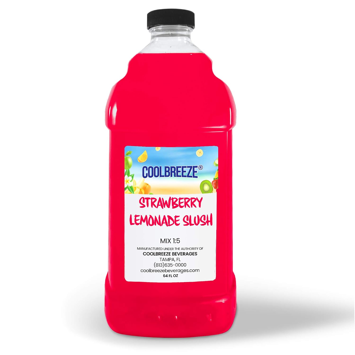 Coolbreeze Beverages Strawberry Lemonade Frozen Drink Mix – Flavor Syrup for Frozen Daiquiri, Slushie, Snowcone, and Shaved Ice Machines
