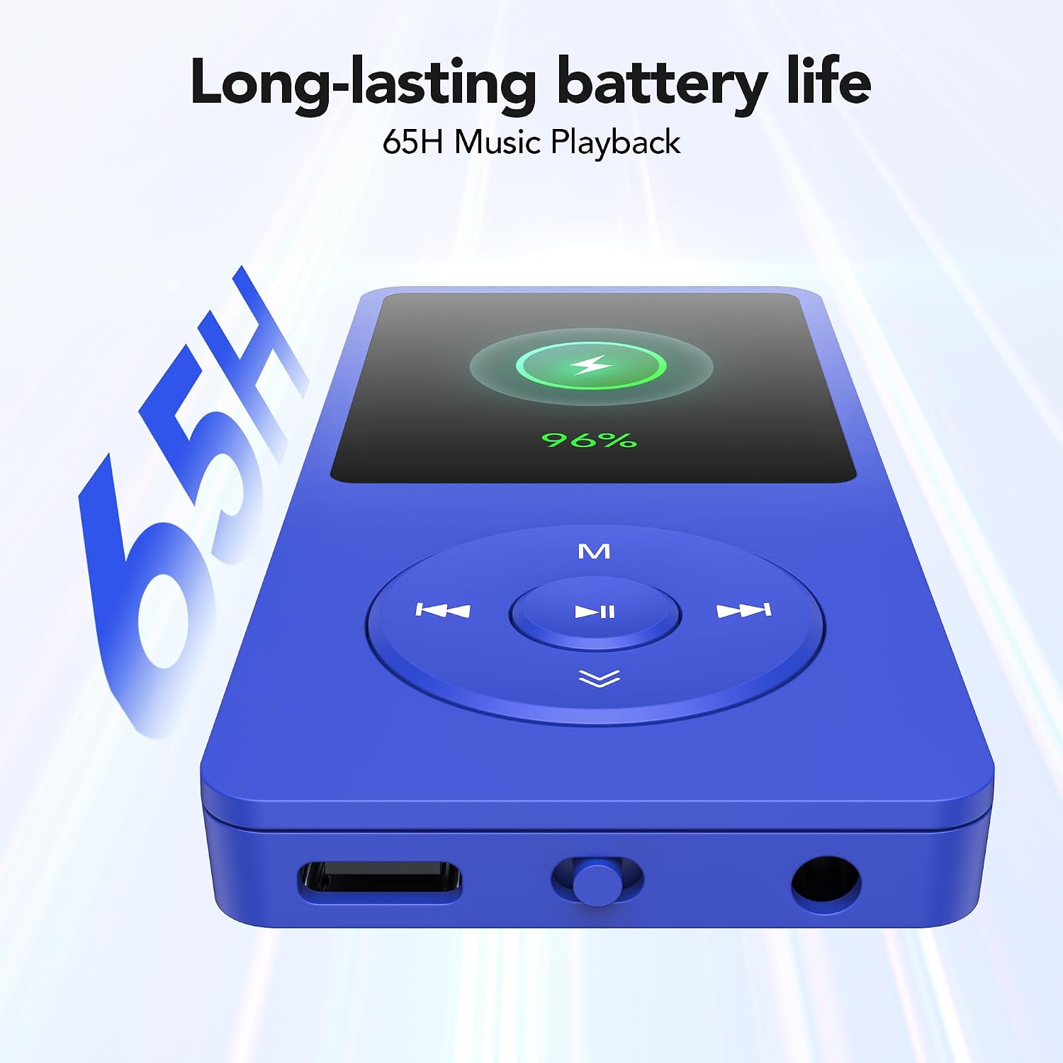 AGPTEK A02S 16GB MP3 Player, 65 Hours Playback Music Player, Dark Blue | Lossless Sound, Supports up to 128GB
