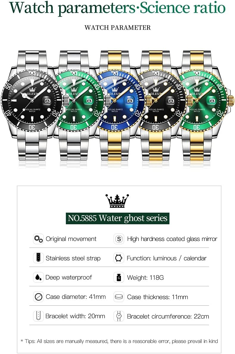 OLEVS Watches for Men,Classic Luxury Big Face Men Watches, Silver Dress Stainless Steel Men Wrist Watch with Luminous Analog Relojes para Hombres