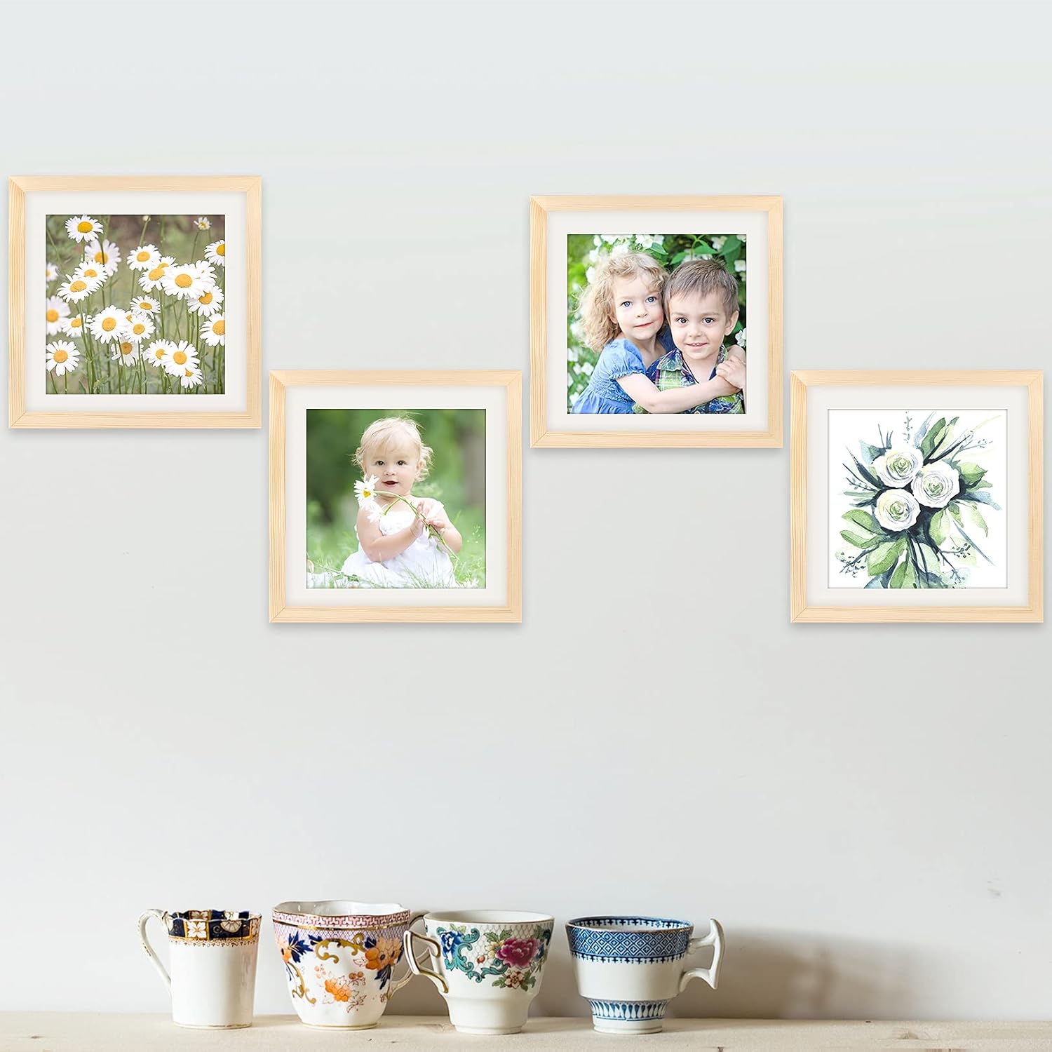 WUTL 8x8 Black Picture Frames Square