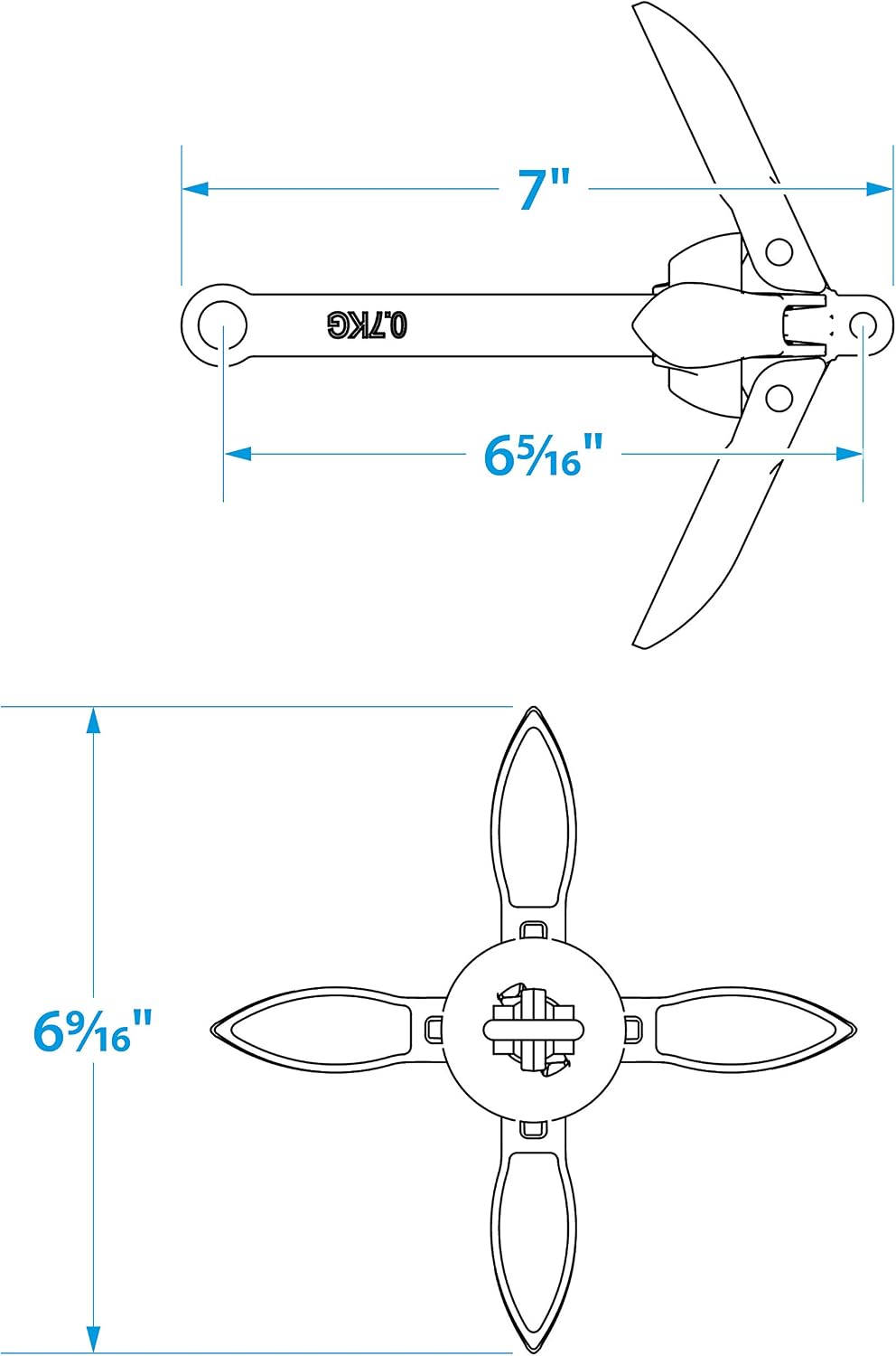 Seachoice Folding Grapnel Anchor – For Small Craft and Dinghies – Multiple Sizes