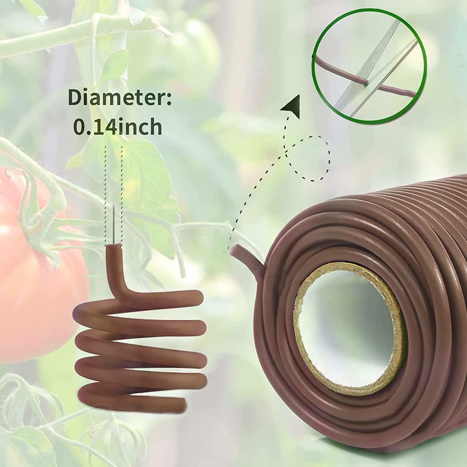 Decoroca Soft Plant Ties for Support - 65.6' Reusable Waterproof Plant Wire, 3.5mm Garden Twist