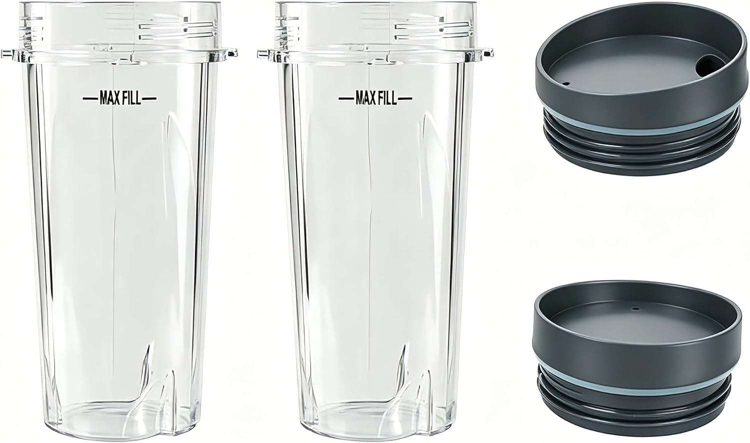 Blender Cups Fit for Ninja, Replacement Parts 16OZ Cups with Lids